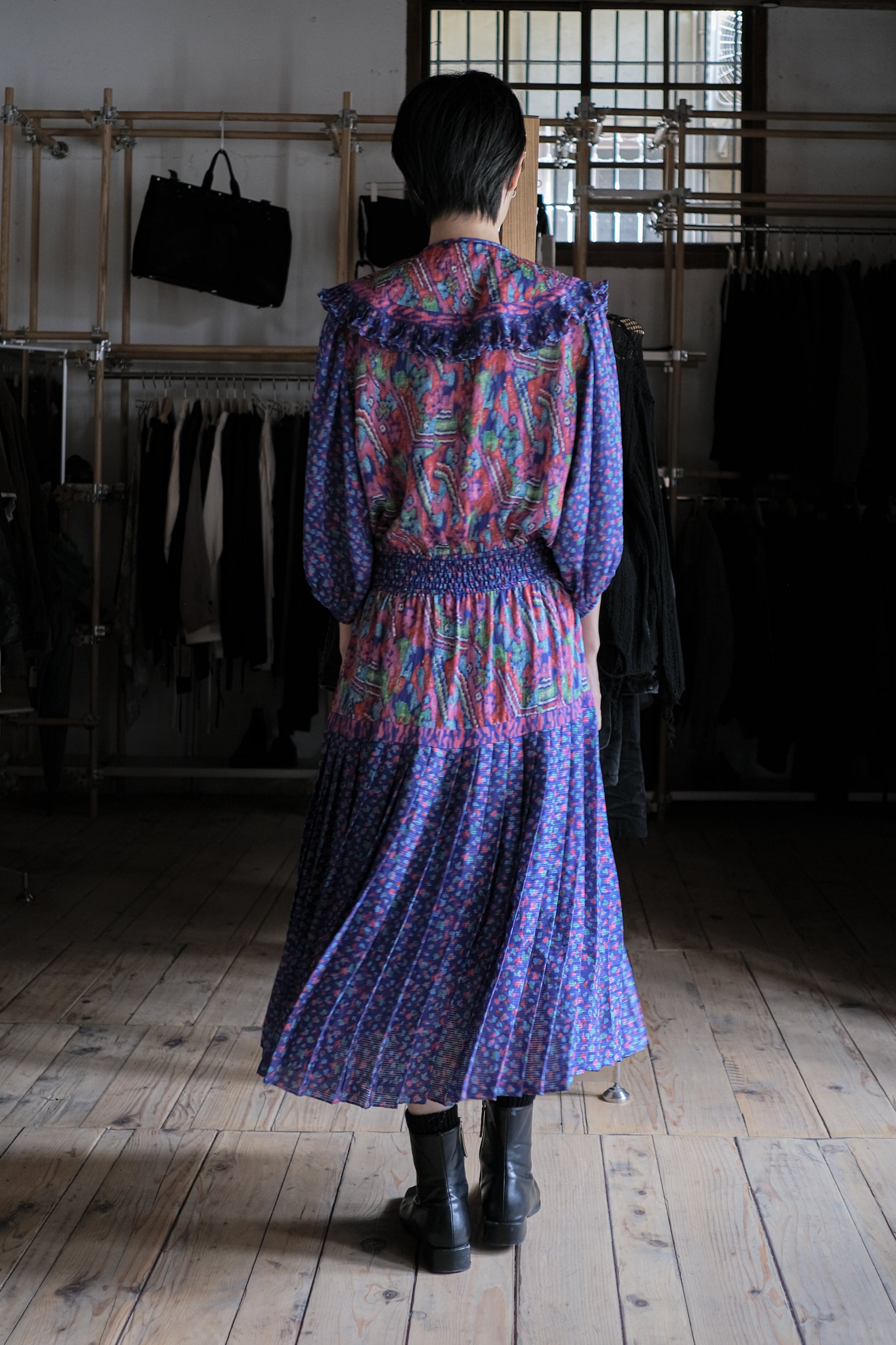 Vintage Romantic Maxi Flowy Boho Pattern Dress / 古著波西米亞風洋裝