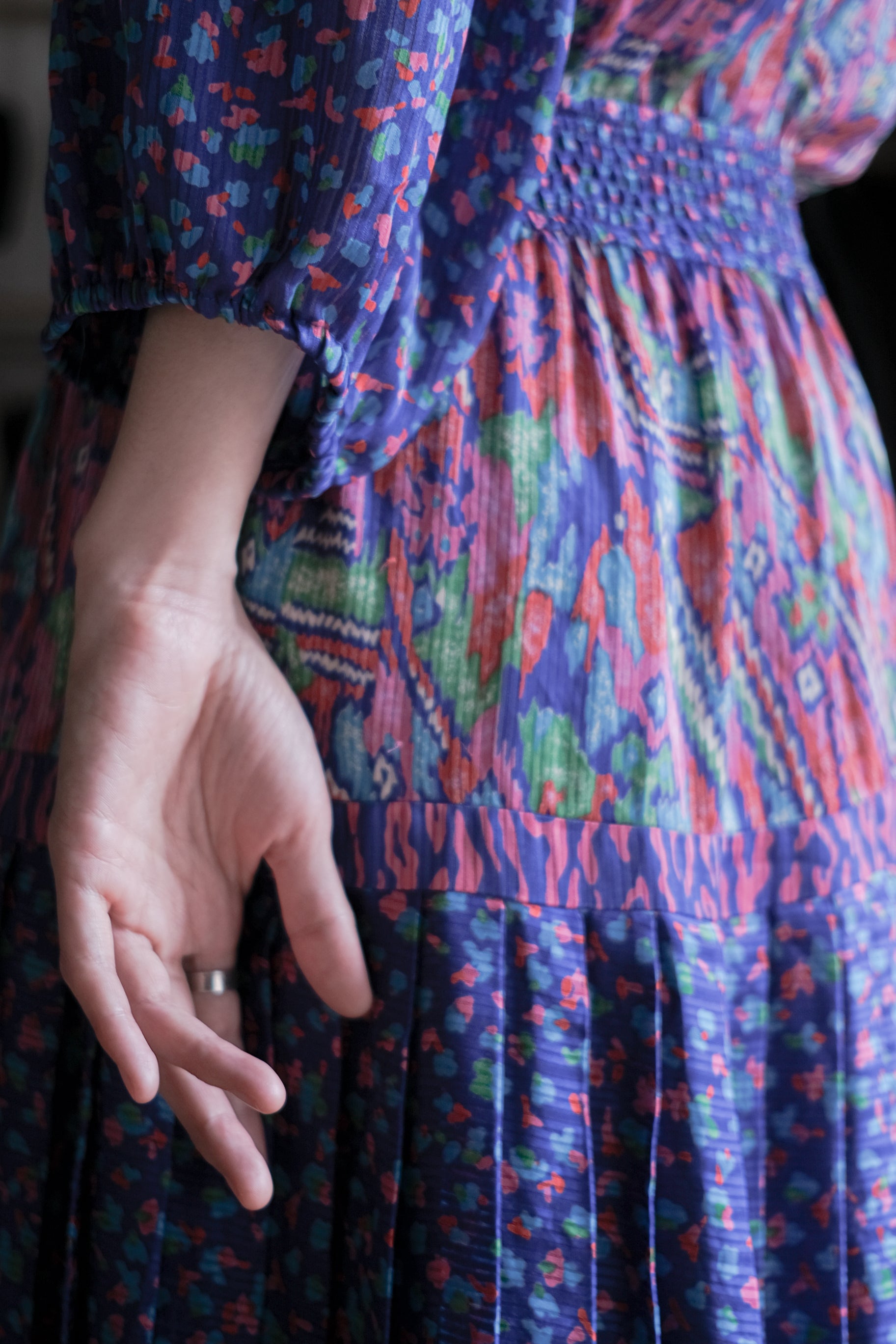 Vintage Romantic Maxi Flowy Boho Pattern Dress / 古著波西米亞風洋裝