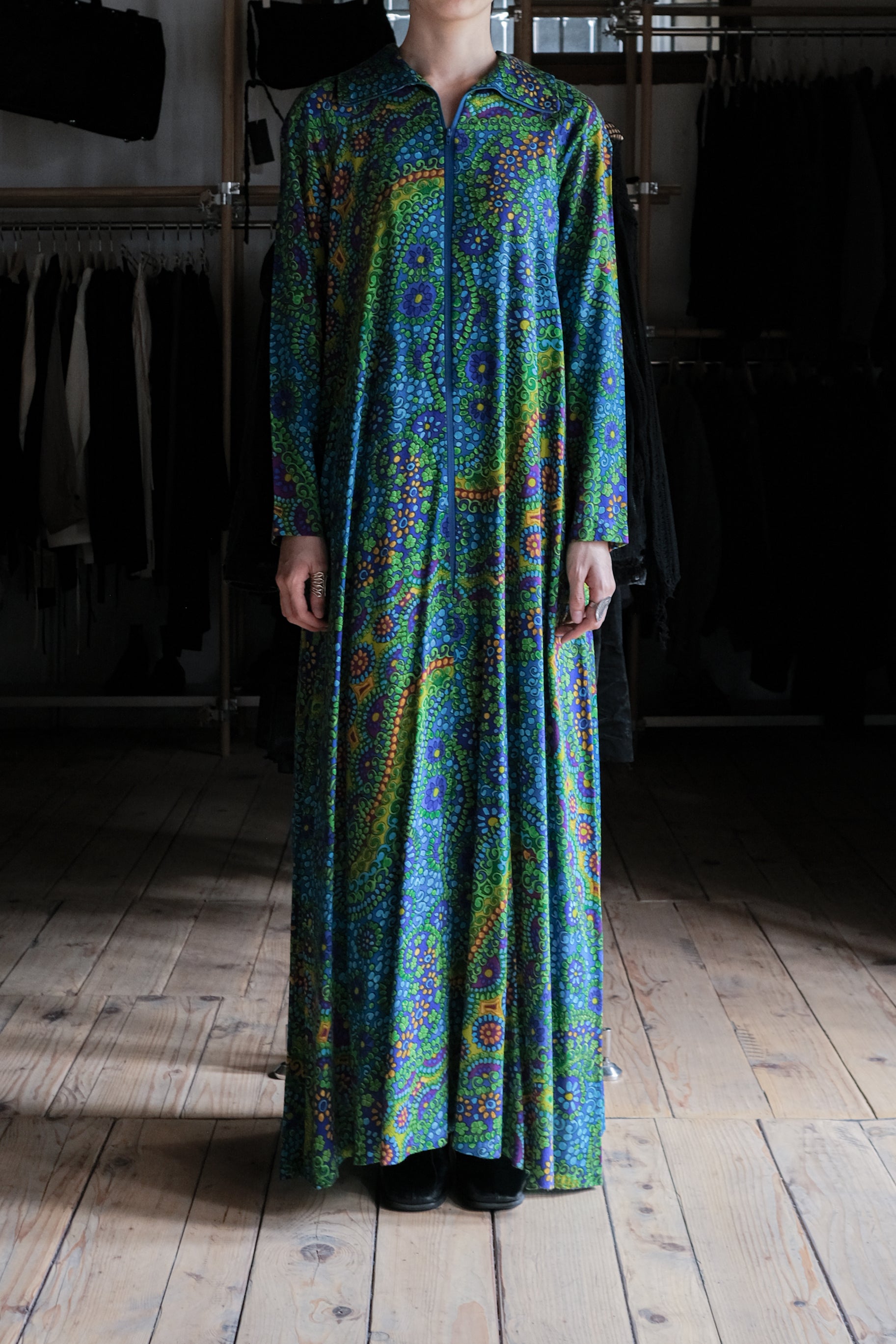1970's Psychedelic Print Dress / 古著迷幻印花洋裝