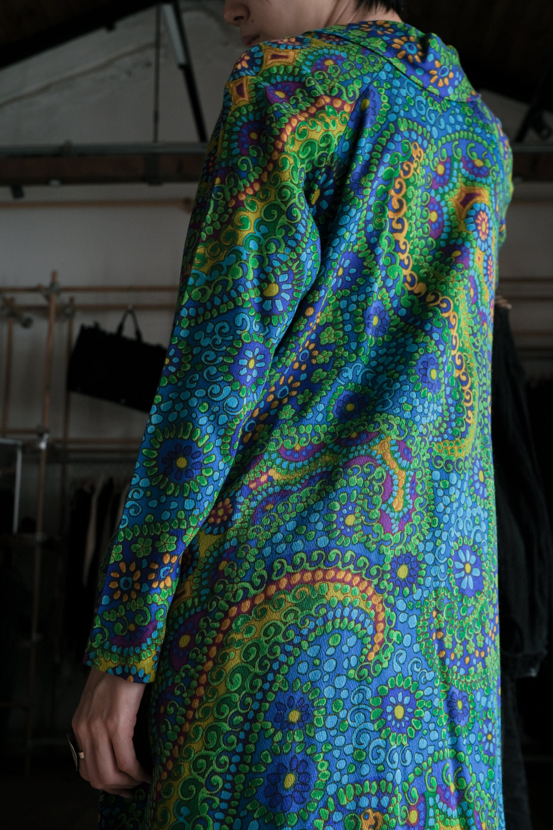 1970's Psychedelic Print Dress / 古著迷幻印花洋裝