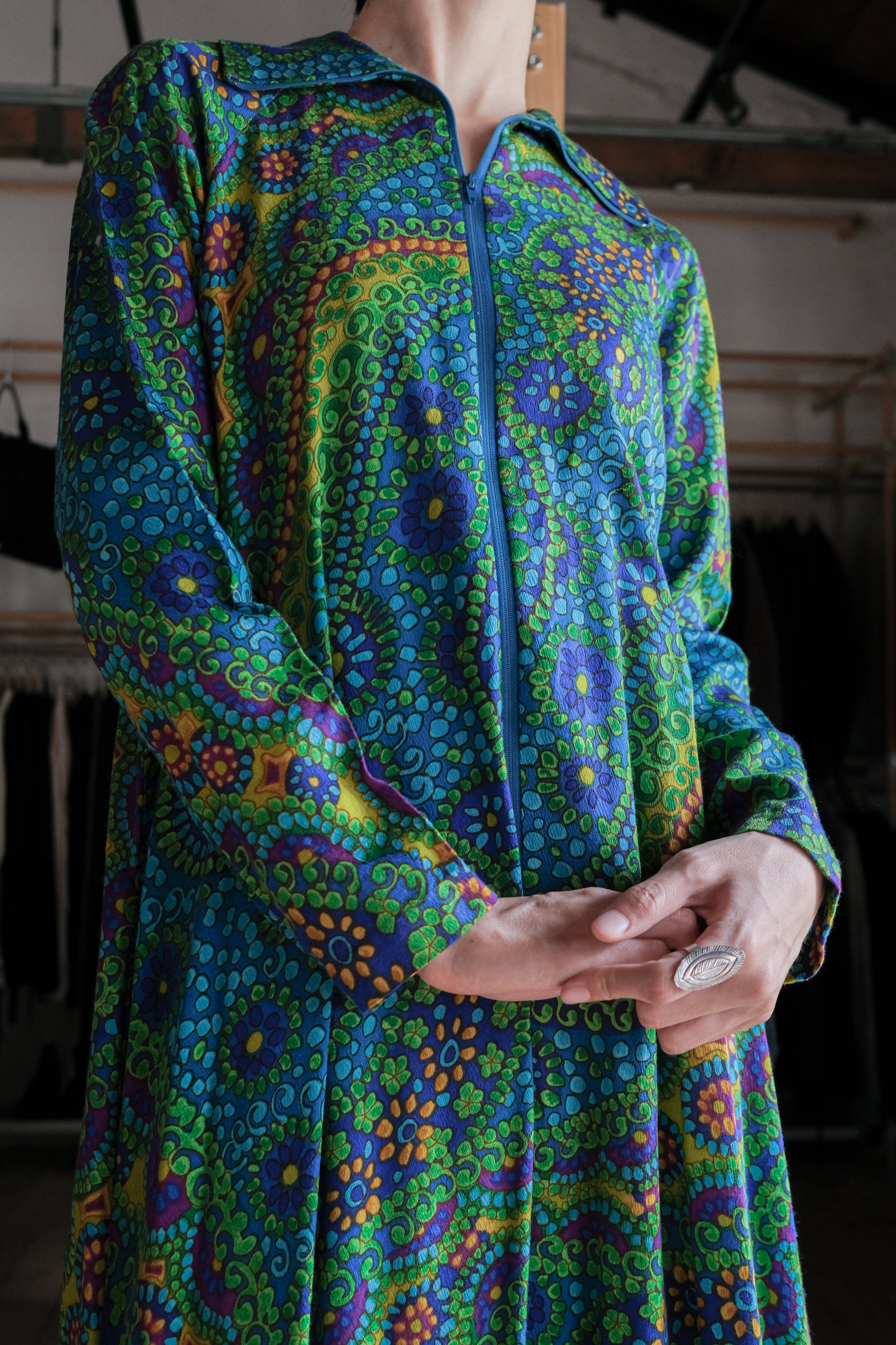 1970's Psychedelic Print Dress / 古著迷幻印花洋裝