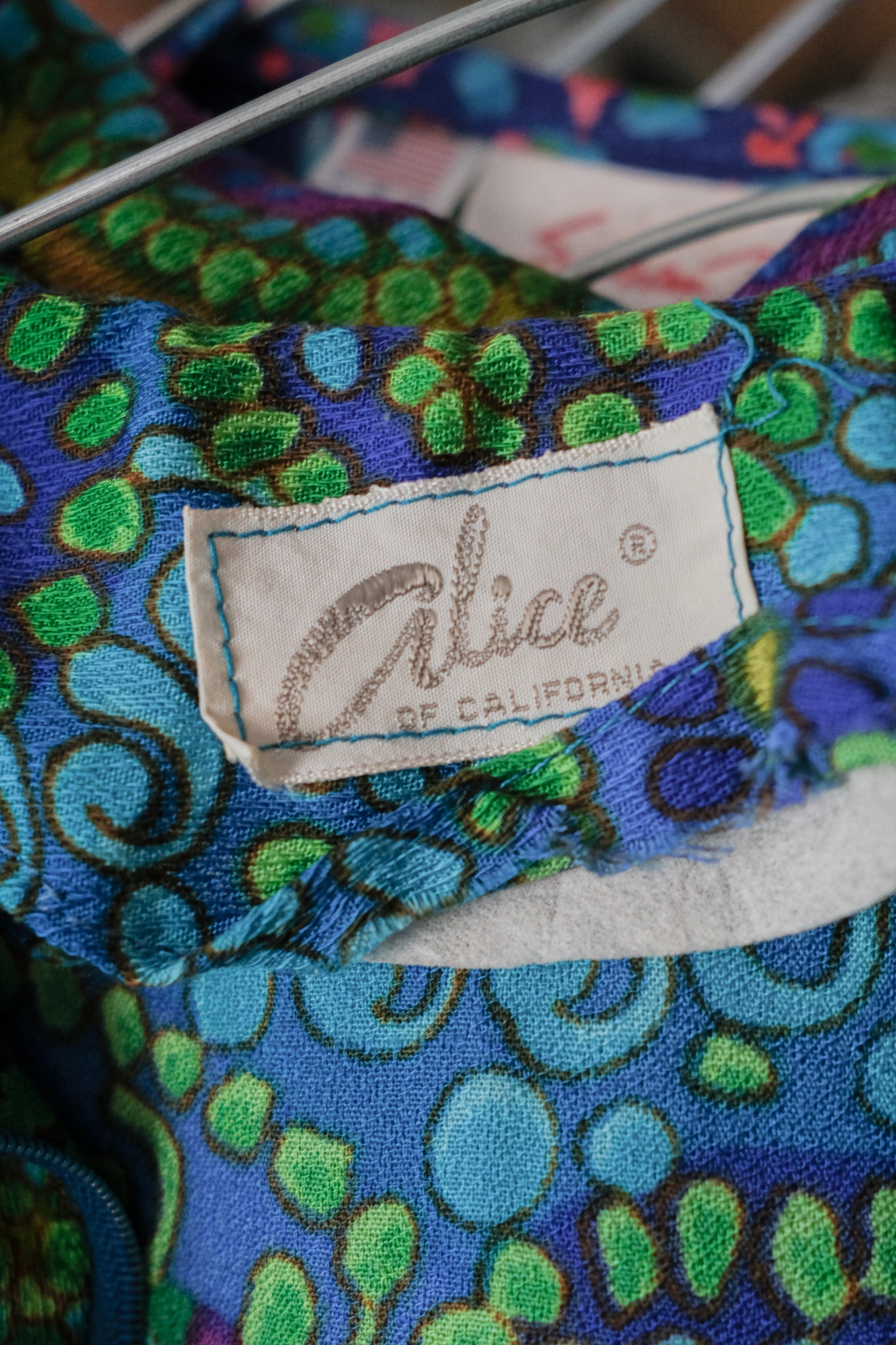 1970's Psychedelic Print Dress / 古著迷幻印花洋裝