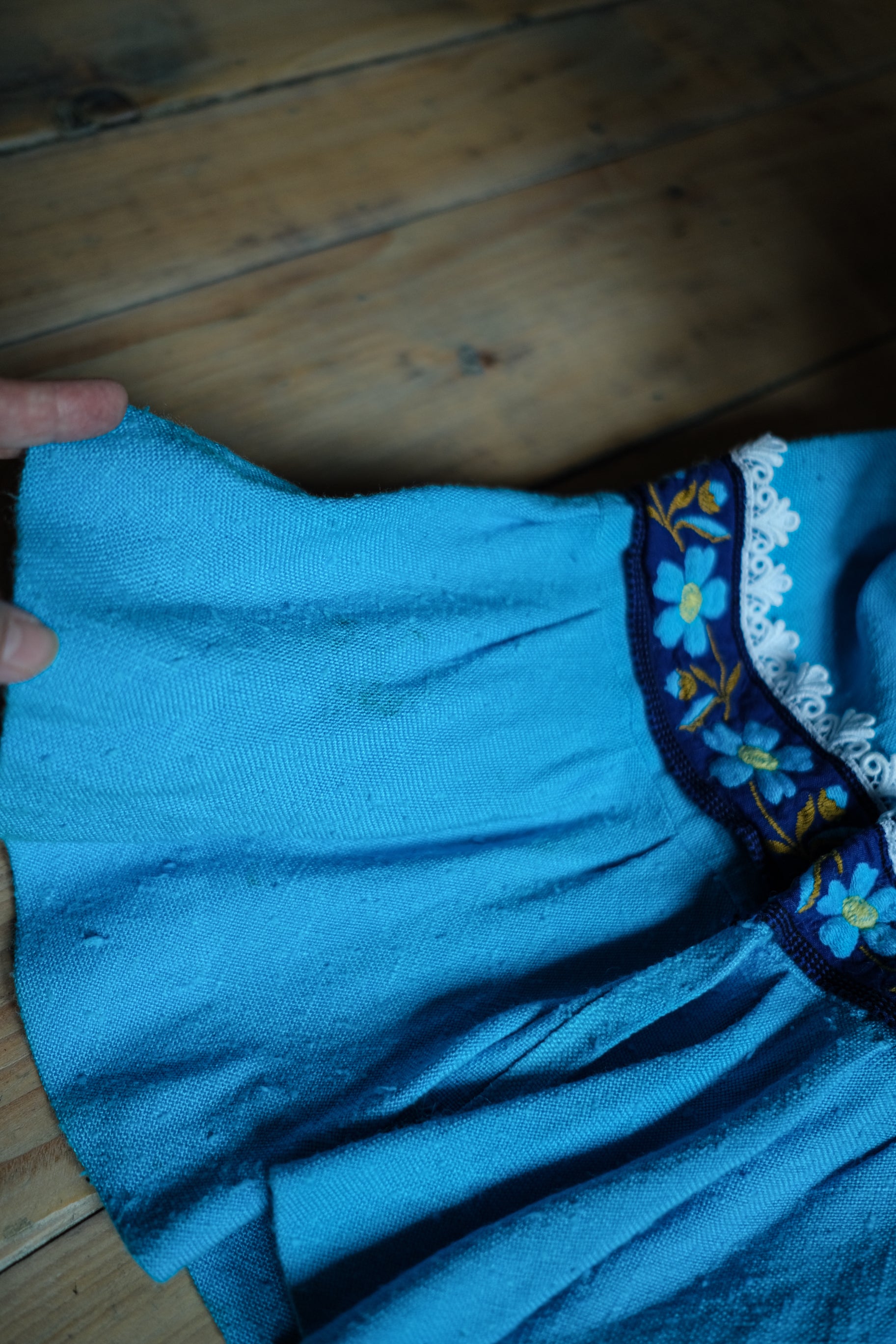 1970's Europe Embroidered Prairie Dress / 歐洲古著刺繡洋裝