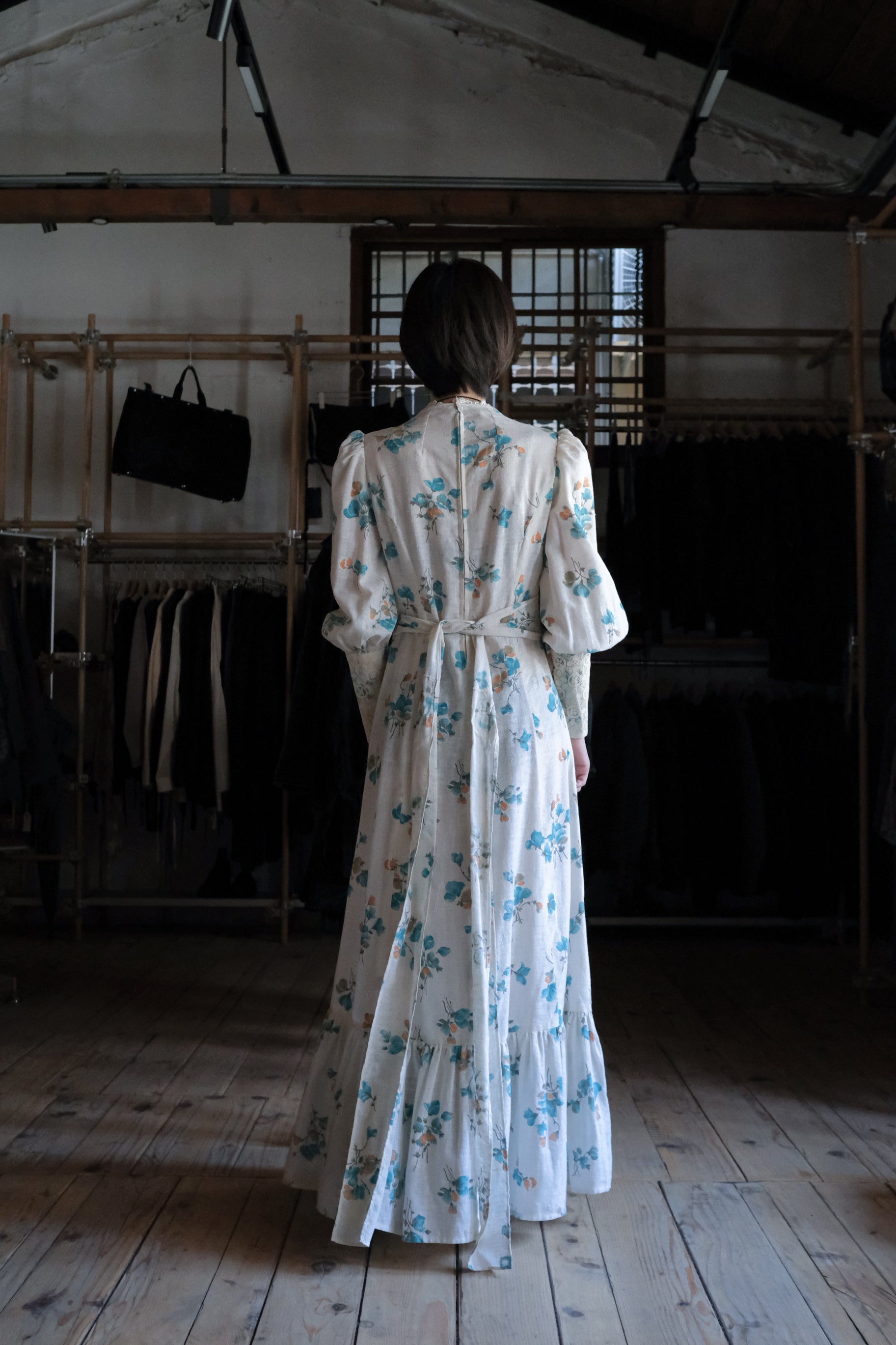 1970's Vintage Gunne Sax Style Floral Prairie Maxi Dress / 古著碎花草原風長洋裝