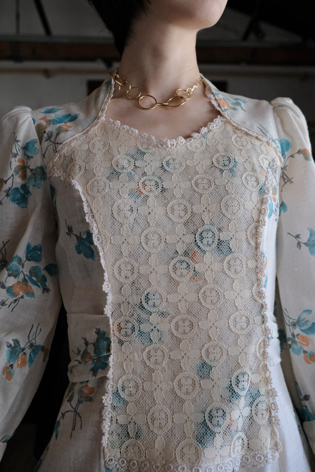 1970's Vintage Gunne Sax Style Floral Prairie Maxi Dress / 古著碎花草原風長洋裝