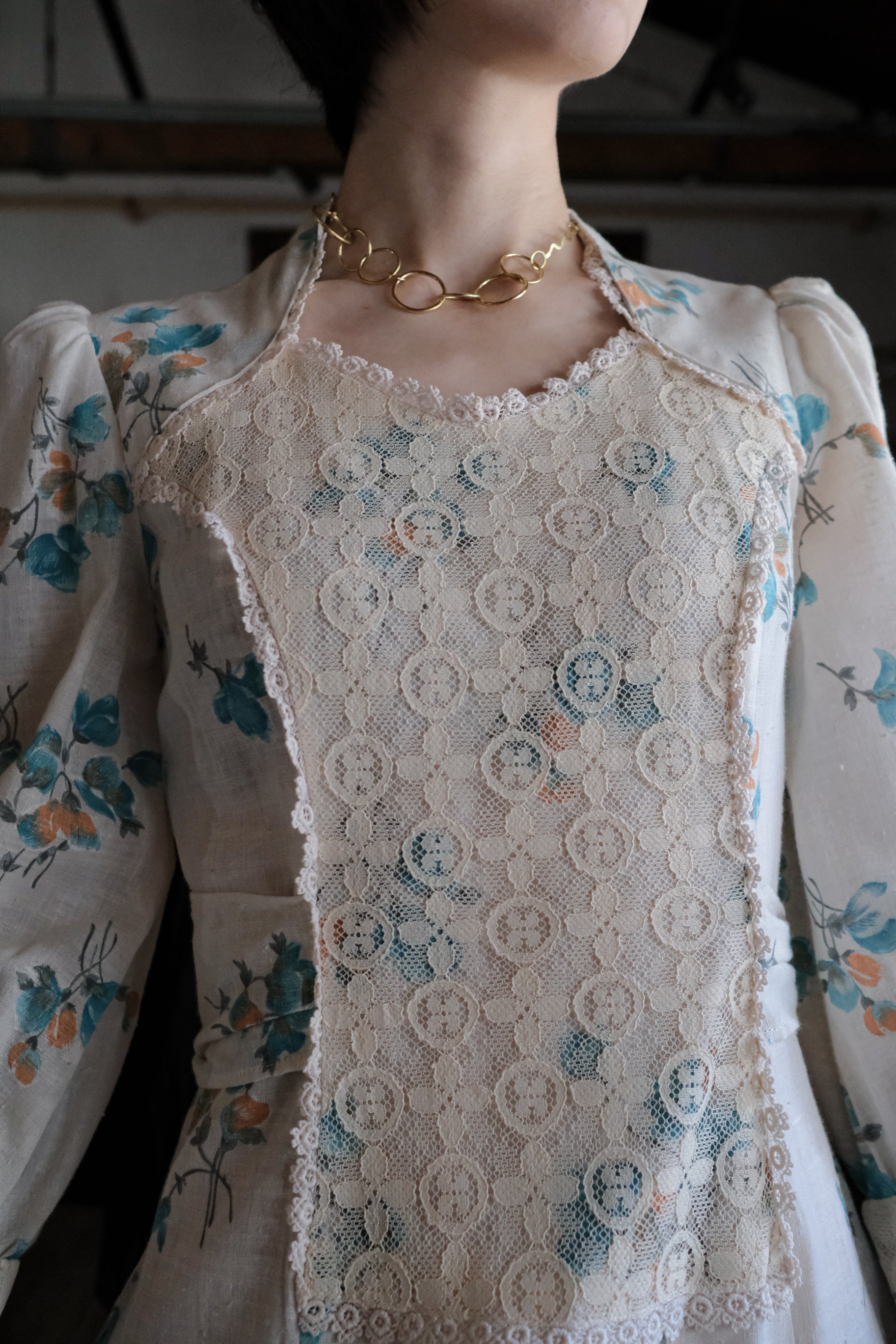 1970's Vintage Gunne Sax Style Floral Prairie Maxi Dress / 古著碎花草原風長洋裝