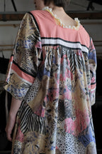 Vintage Animal Safari Graphic Print Muumuu Dress / 古著叢林萬獸印花穆穆洋裝