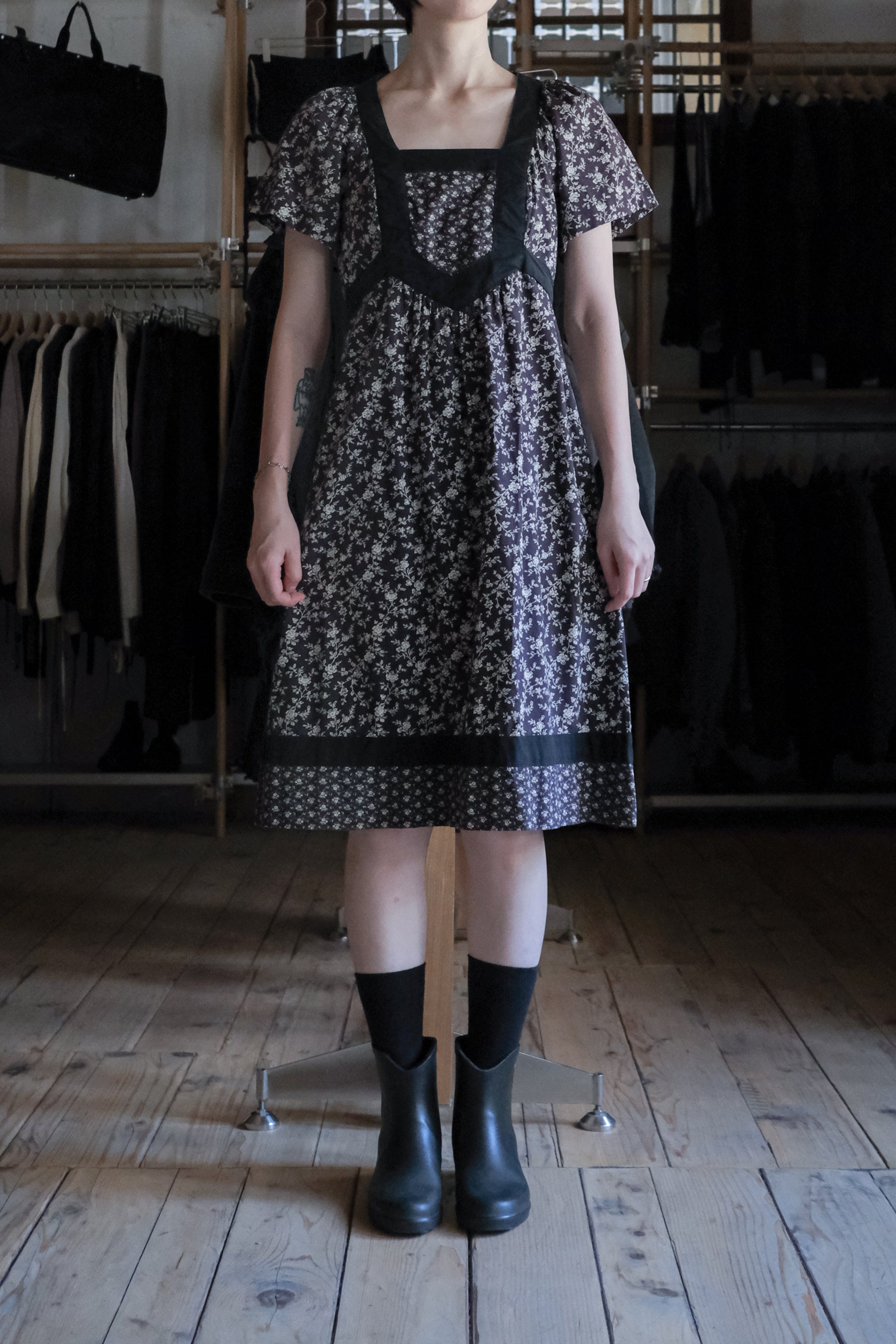Vintage Shawn Originals Floral Square Neck Dress / 古著方領碎花洋裝