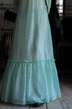 1970's Ronda Roy Mint Green Eyelet Maxi Dress / 古著薄荷綠鏤空刺繡長洋裝