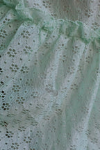 1970's Ronda Roy Mint Green Eyelet Maxi Dress / 古著薄荷綠鏤空刺繡長洋裝