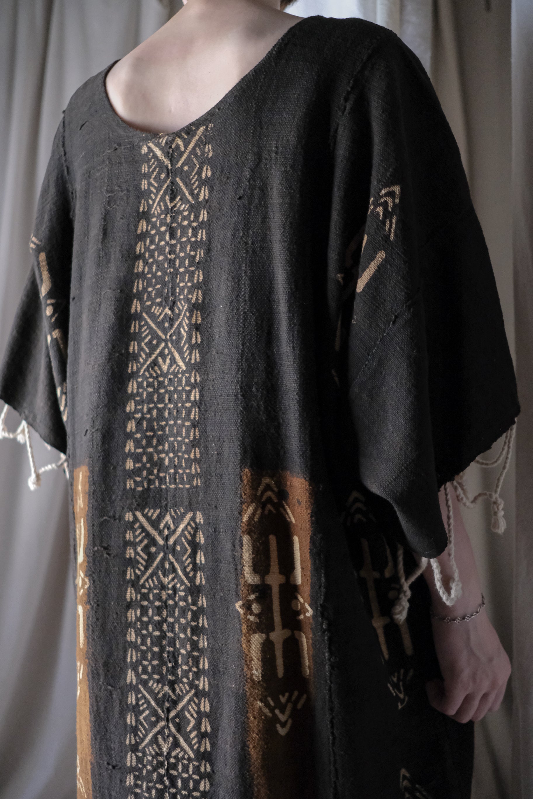 African Bogolan Mud Cloth Kaftan / 非洲泥染民族長袍