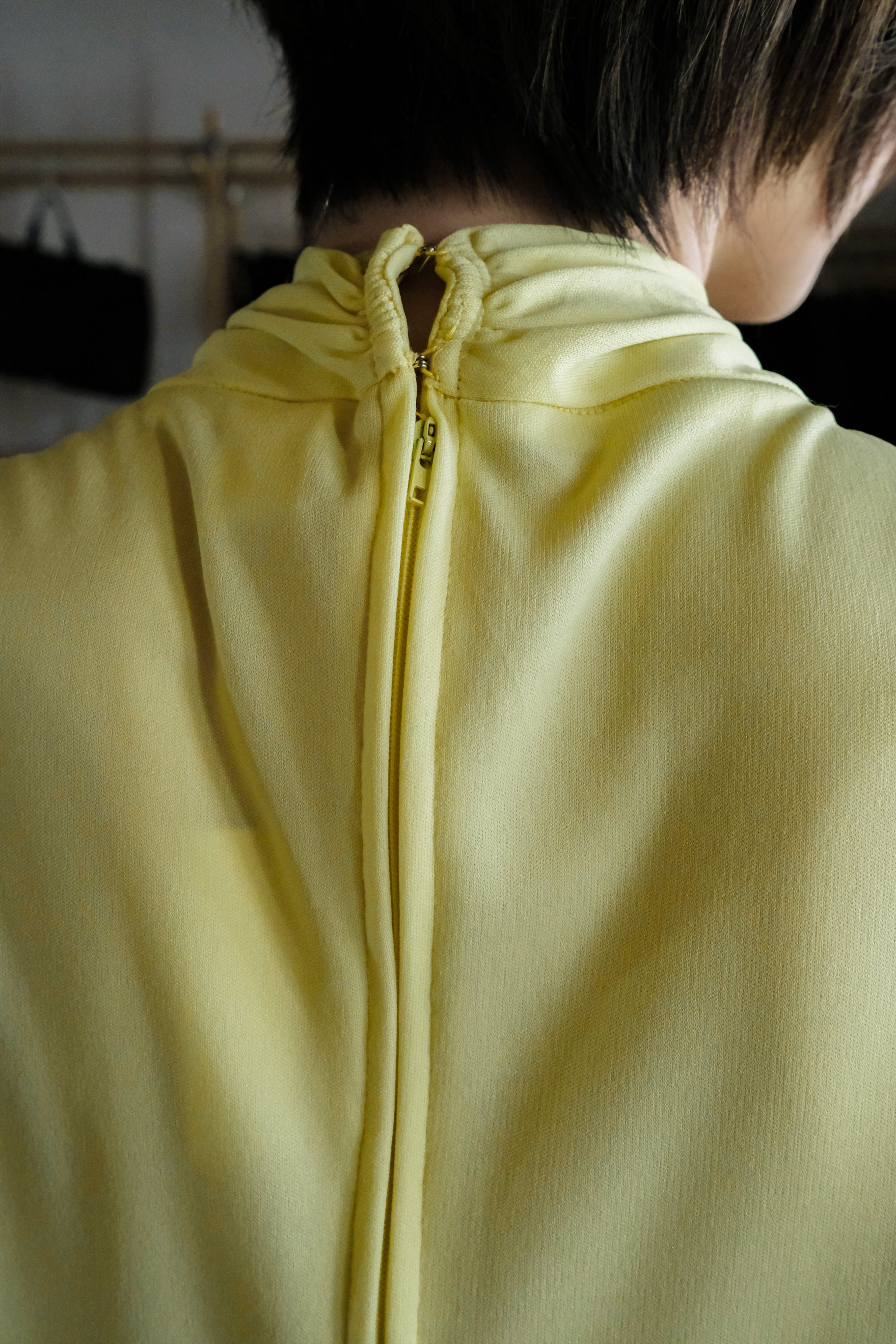 1970's Acacia Yellow Angel Sleeve Grecian Gown / 古著金合歡黃希臘女神風天使袖長禮服