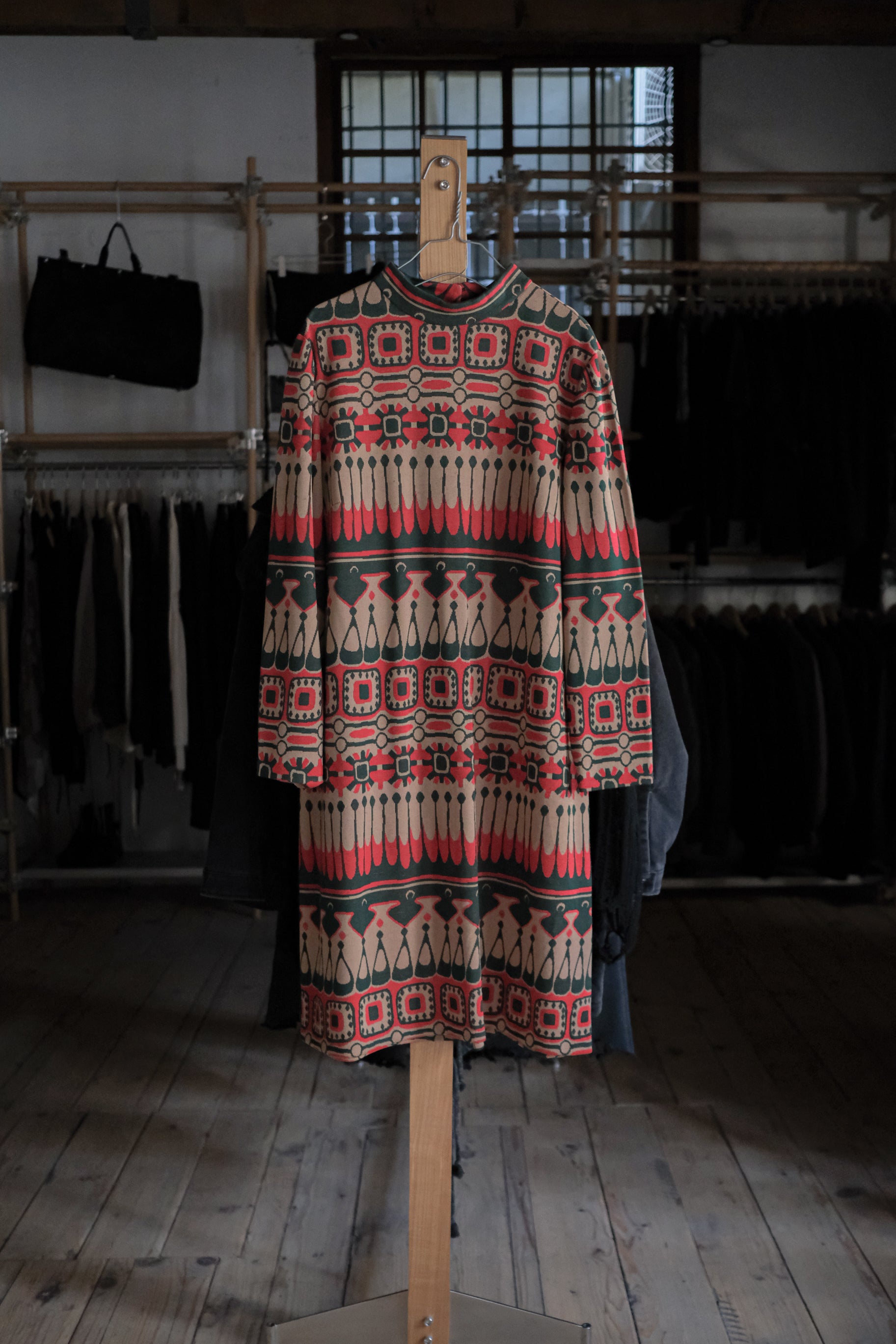 1970's Space Age Retro Style Knitted Dress / 古著普普風針織洋裝