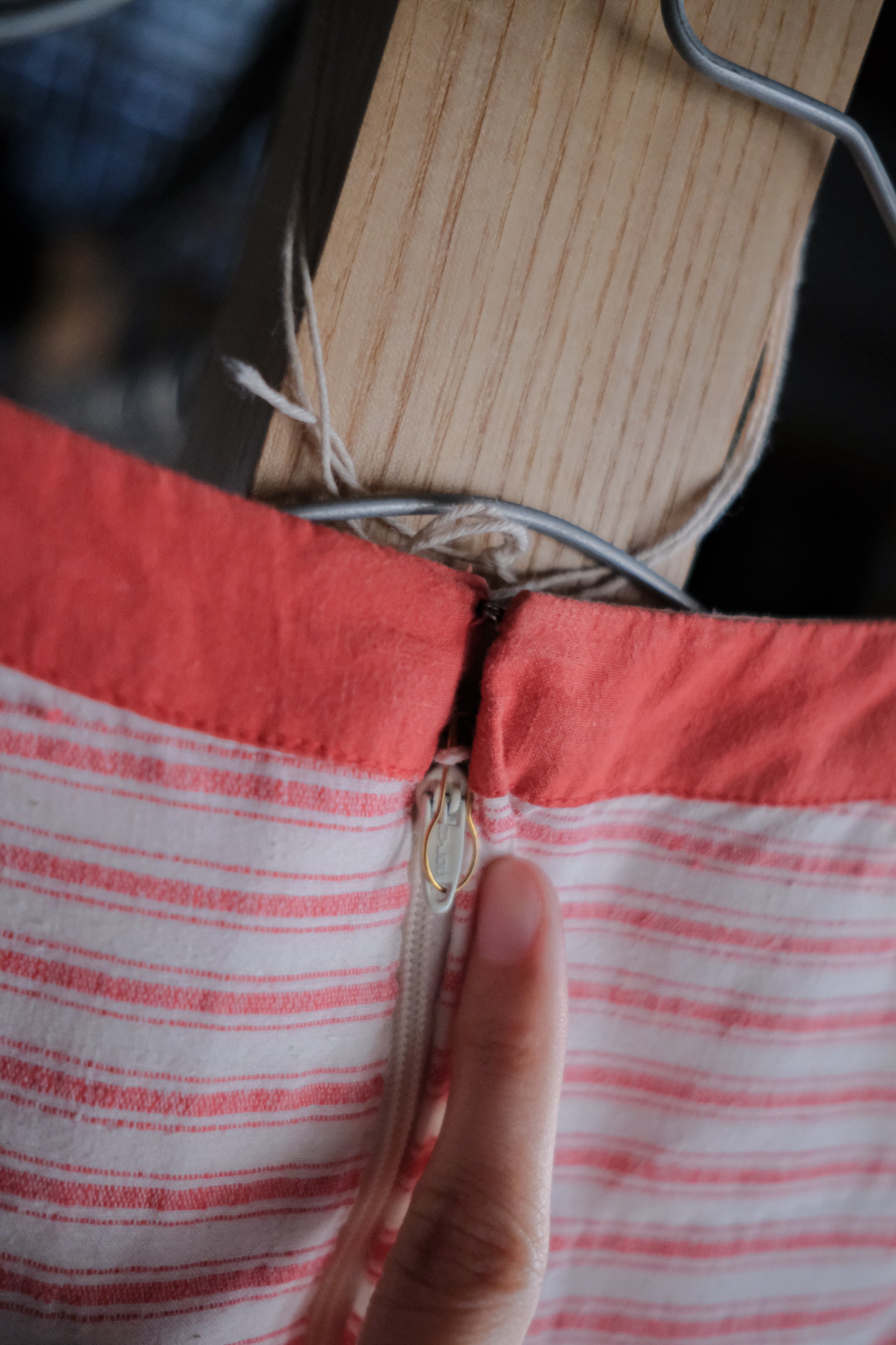 1970's Folk Embroidered Striped Column Maxi Dress / 古著民族條紋刺繡長裙