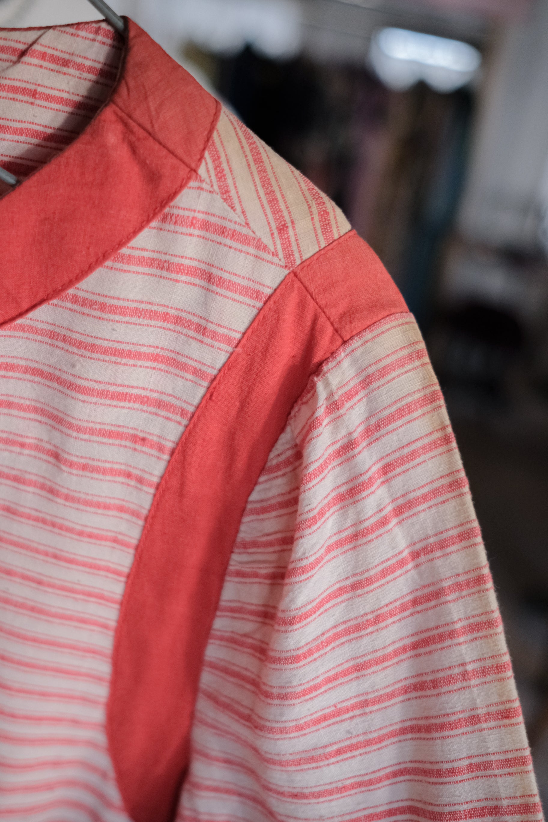 1970's Folk Embroidered Striped Column Maxi Dress / 古著民族條紋刺繡長裙