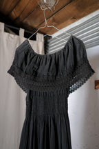 1970's Mexican Shoulder Off Embroidered Dress / 墨西哥古著露肩刺繡洋裝