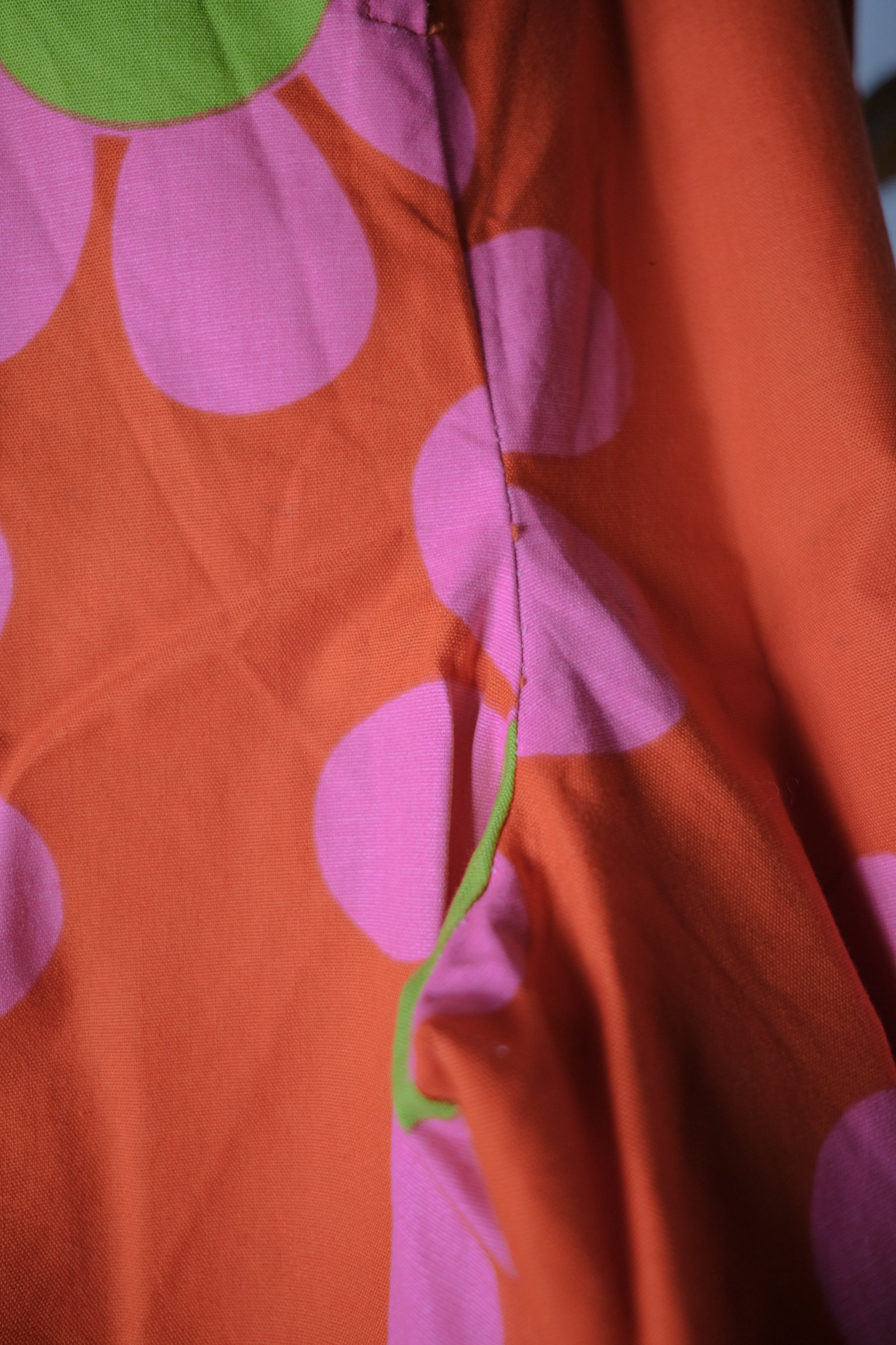 1960's Vivid Color Flower Power Jump Suit / 古著撞色雛菊印花普普風連身褲