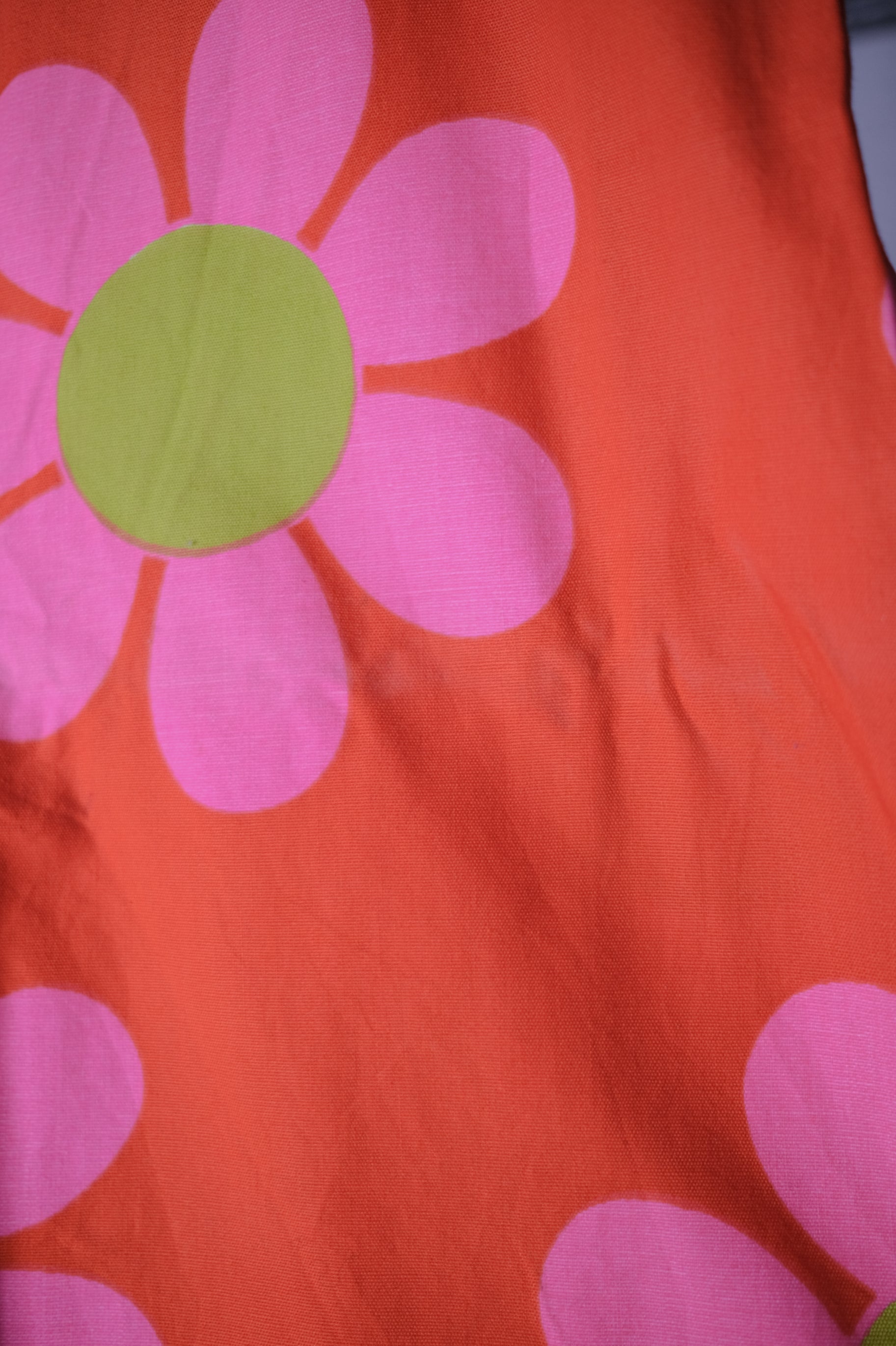 1960's Vivid Color Flower Power Jump Suit / 古著撞色雛菊印花普普風連身褲