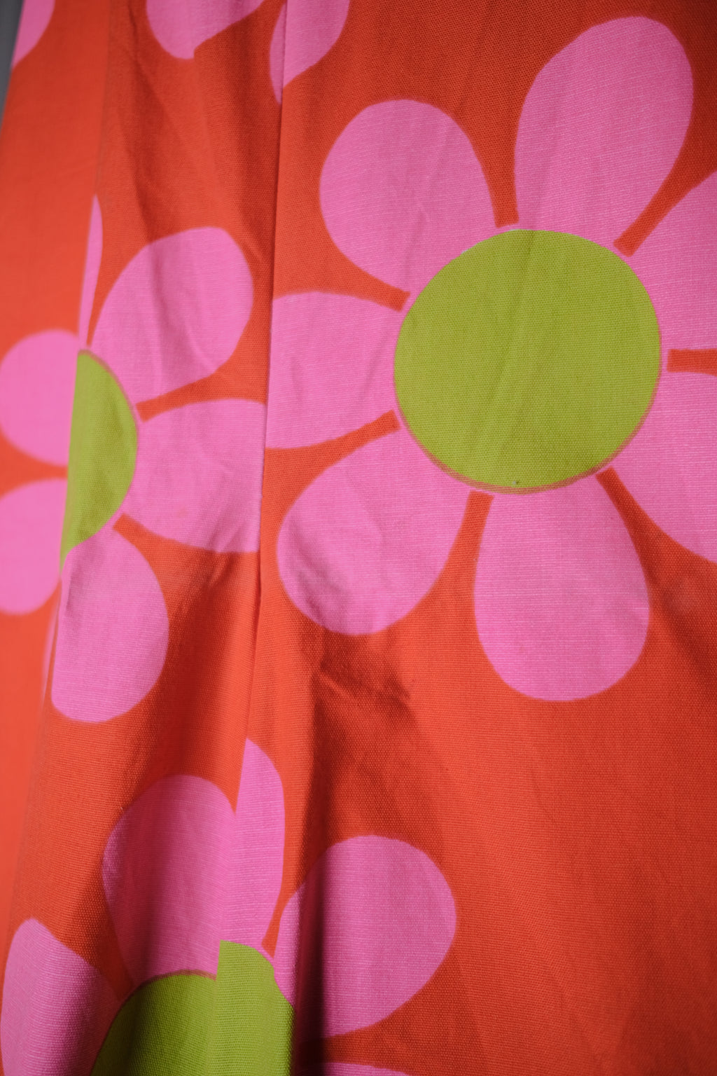 1960's Vivid Color Flower Power Jump Suit / 古著撞色雛菊印花普普風連身褲