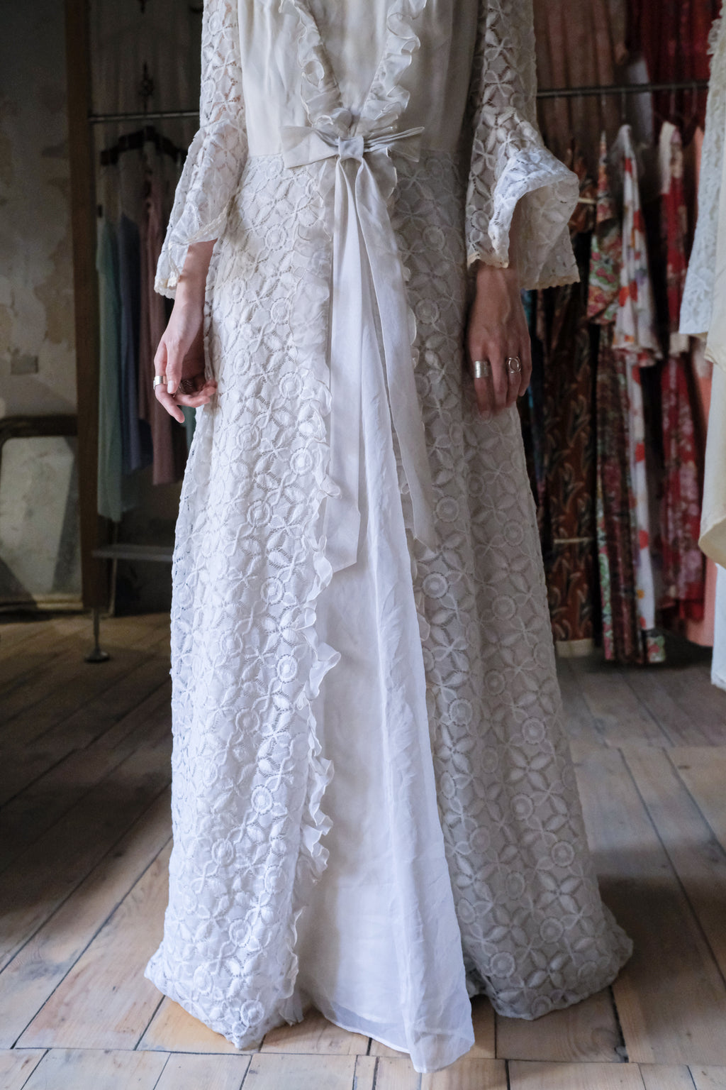 Vintage Mexican Oaxana Embroidered Dress