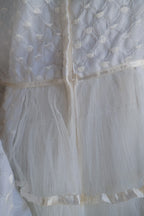 1960-1980's Dotted Jacquard Lace Cascade Gown / 古董波點蕾絲緹花長尾褶婚裙