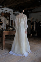 1960-1980's Lace Cloud Gauze Gown / 古董蕾絲雲紗婚裙