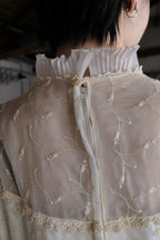 1960-1980's Lace Cloud Gauze Gown / 古董蕾絲雲紗婚裙