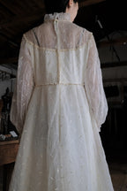 1960-1980's Lace Cloud Gauze Gown / 古董蕾絲雲紗婚裙