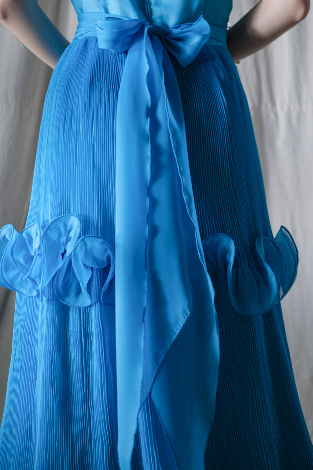 1970's Europe Ruffled Maxi Dress / 海洋女神波浪洋裝