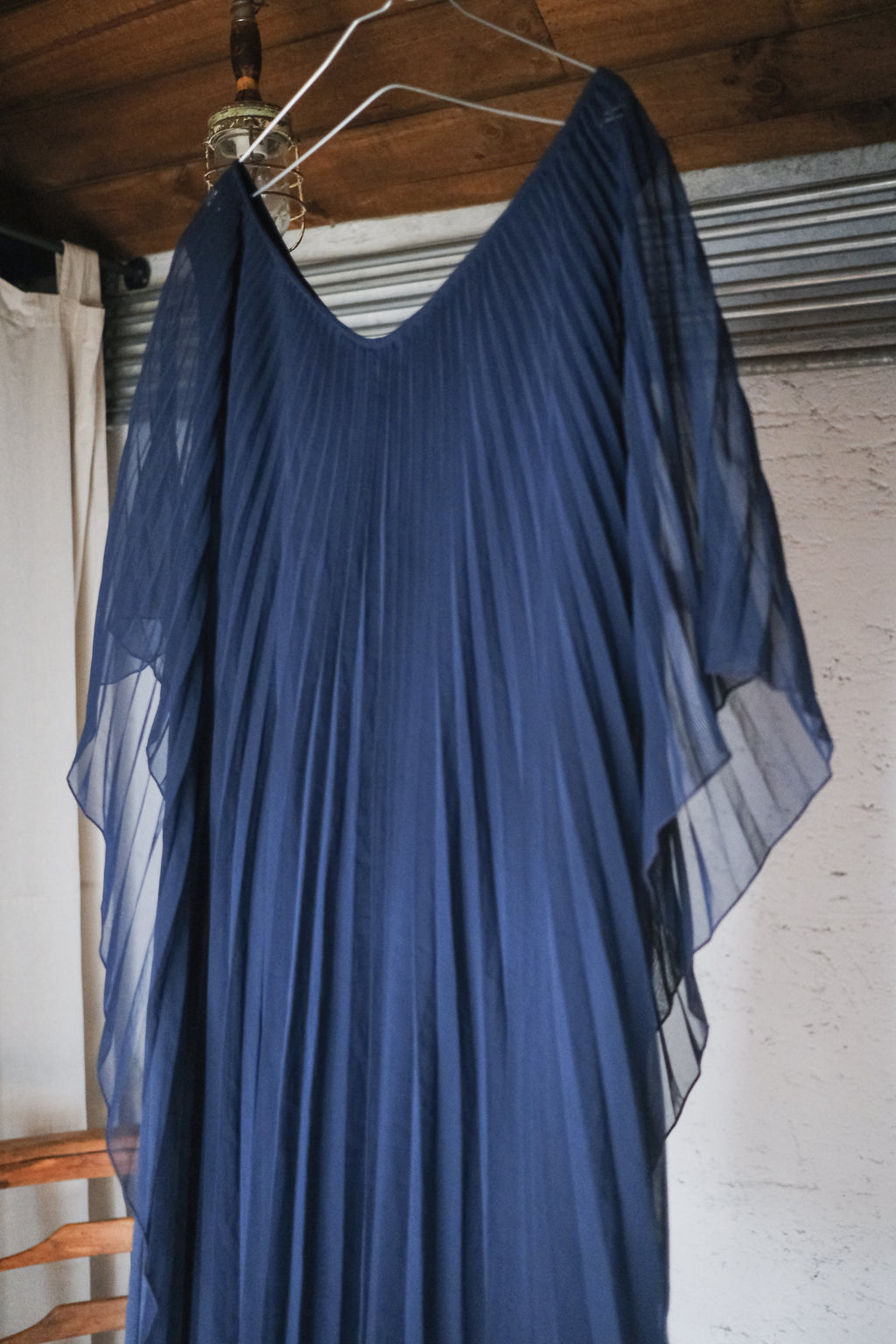 Vintage Pleated Kaftan Dress / 古著百折長袍洋裝