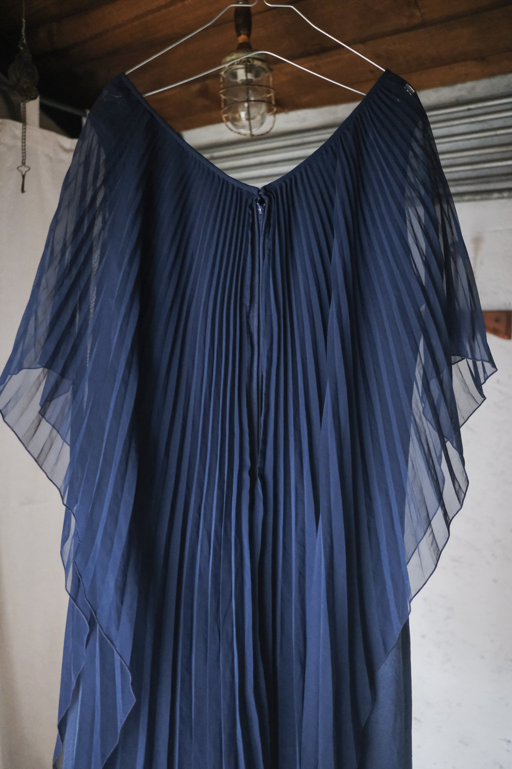 Vintage Pleated Kaftan Dress / 古著百折長袍洋裝