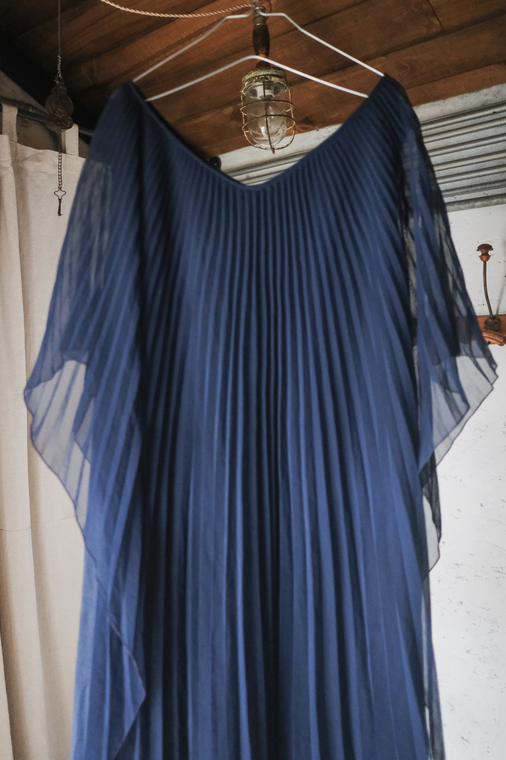 Vintage Pleated Kaftan Dress / 古著百折長袍洋裝