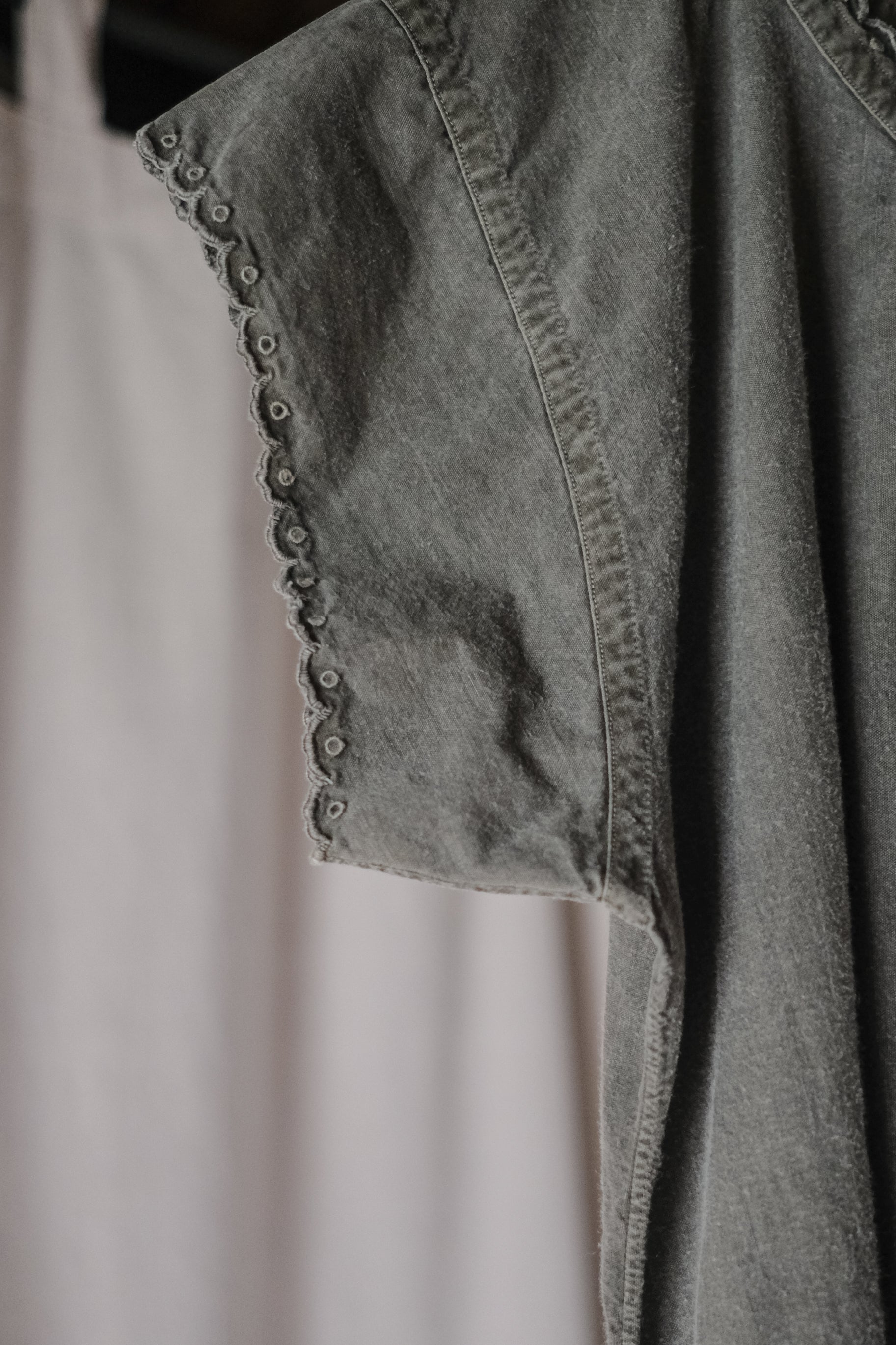 "Rework" Europe Vintage Cotton Linen Night Dress Over Dyed
