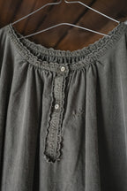 "Rework" Europe Vintage Cotton Linen Night Dress Over Dyed