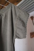 "Rework" Europe Vintage Cotton Linen Night Dress Over Dyed