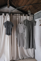 "Rework" Europe Vintage Cotton Linen Night Dress Over Dyed