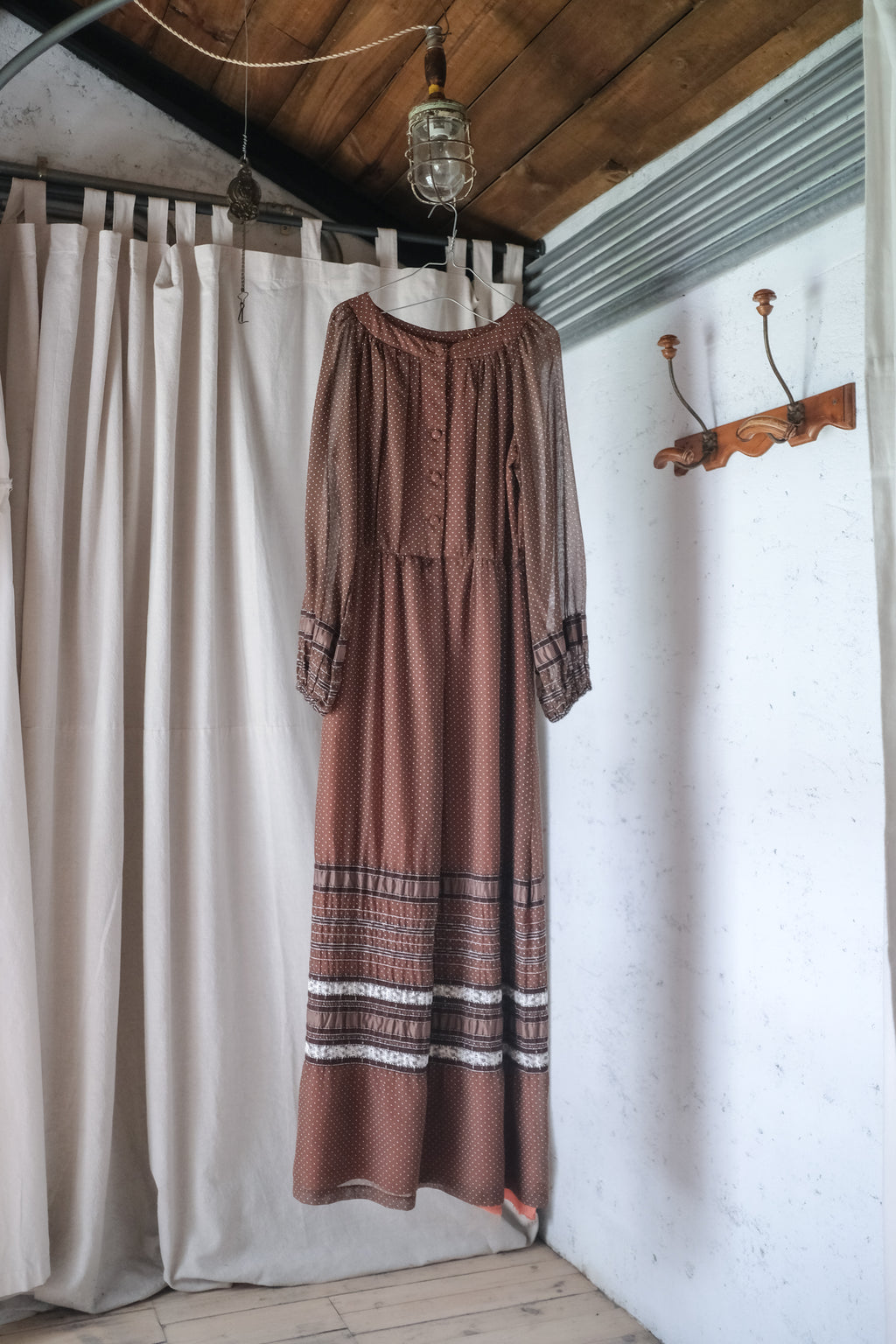 Vintage Cinnamon Mocha Prairie Dress