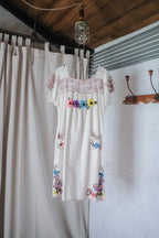 Vintage Guatemalan Embroidered Butterfly & Floral Dress
