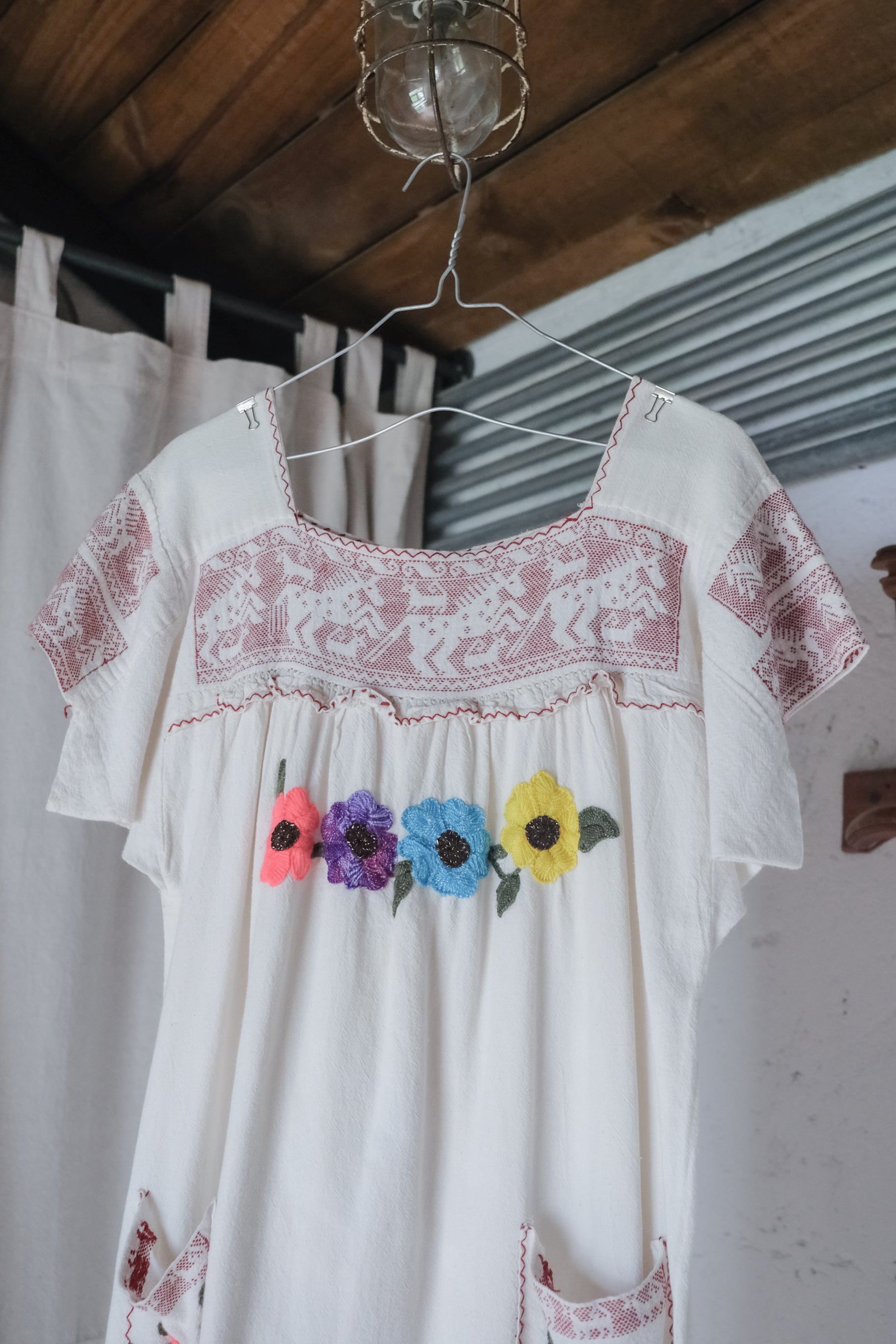 Vintage Mexican Oaxana Embroidered Dress