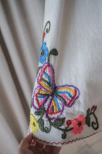Vintage Guatemalan Embroidered Butterfly & Floral Dress