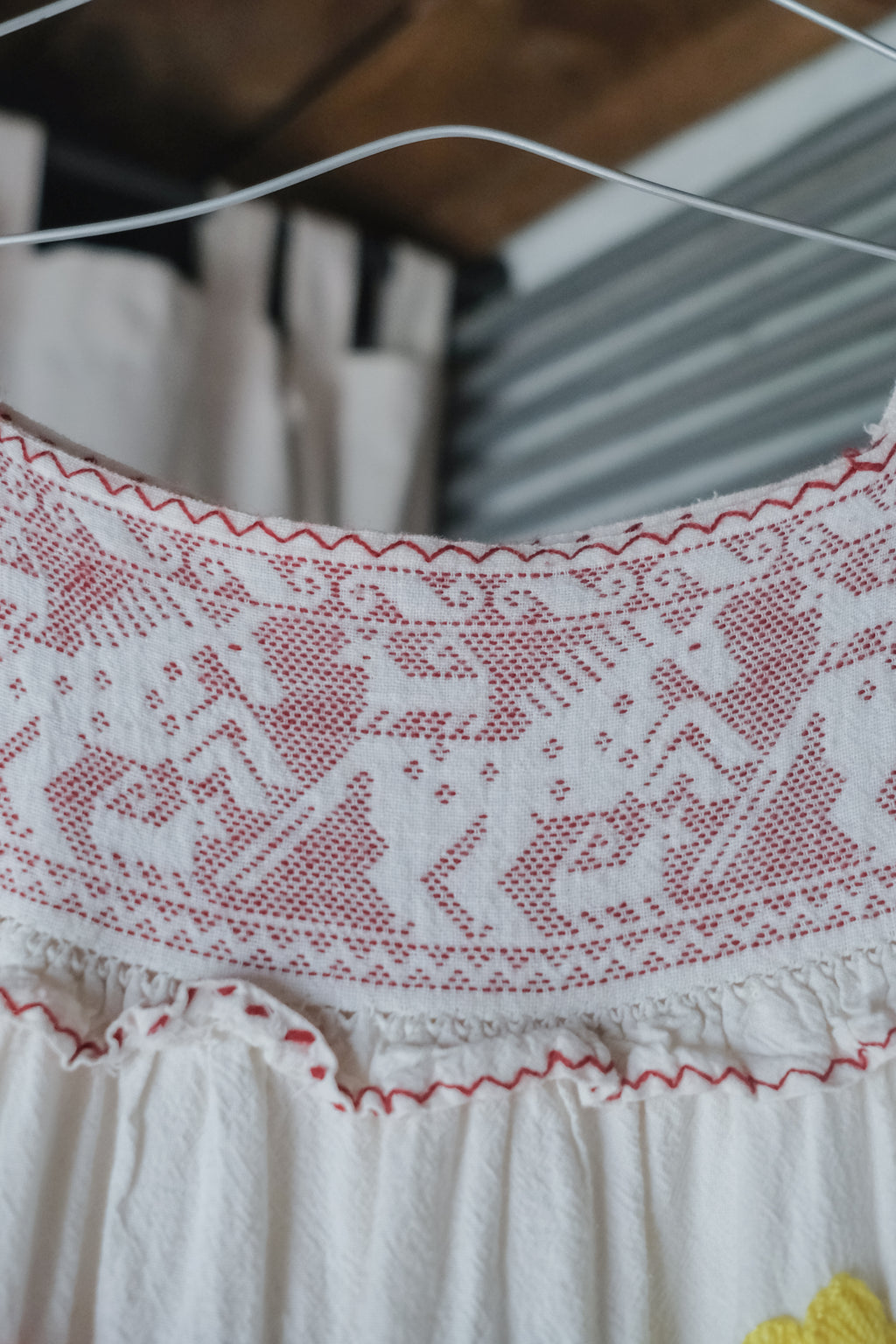 Vintage Guatemalan Embroidered Butterfly & Floral Dress