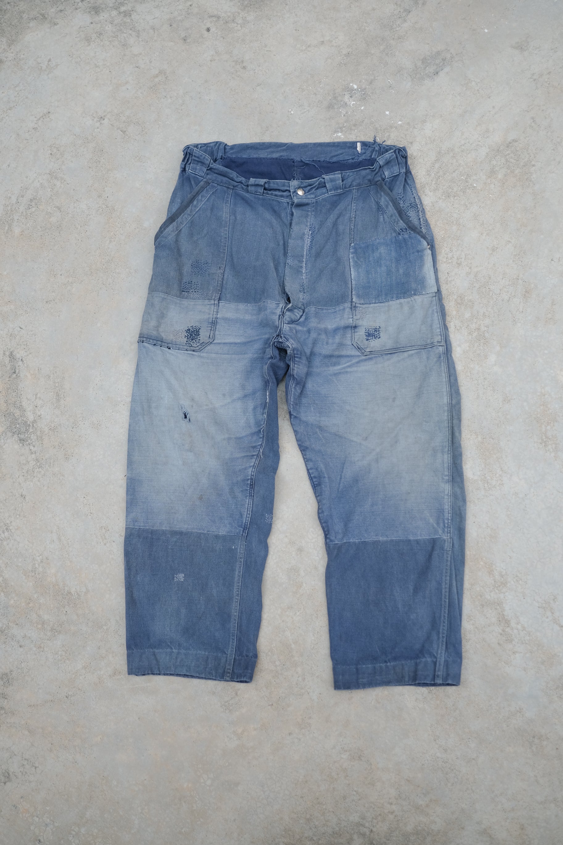 1950's French Vintage Work Trousers Faded & Patched / 法國工作褲