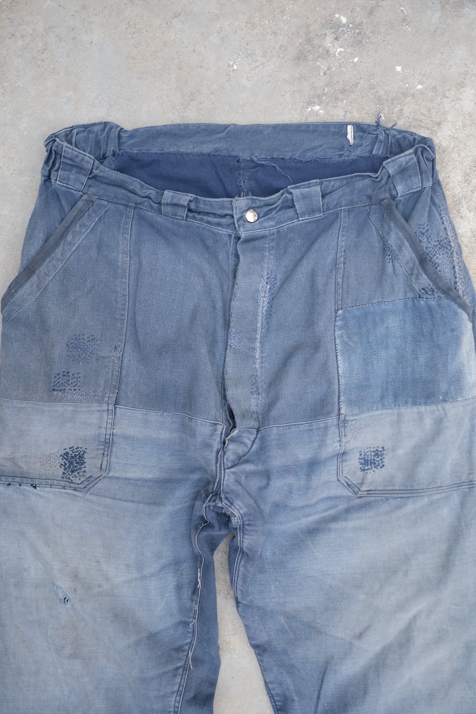 1950's French Vintage Work Trousers Faded & Patched / 法國工作褲
