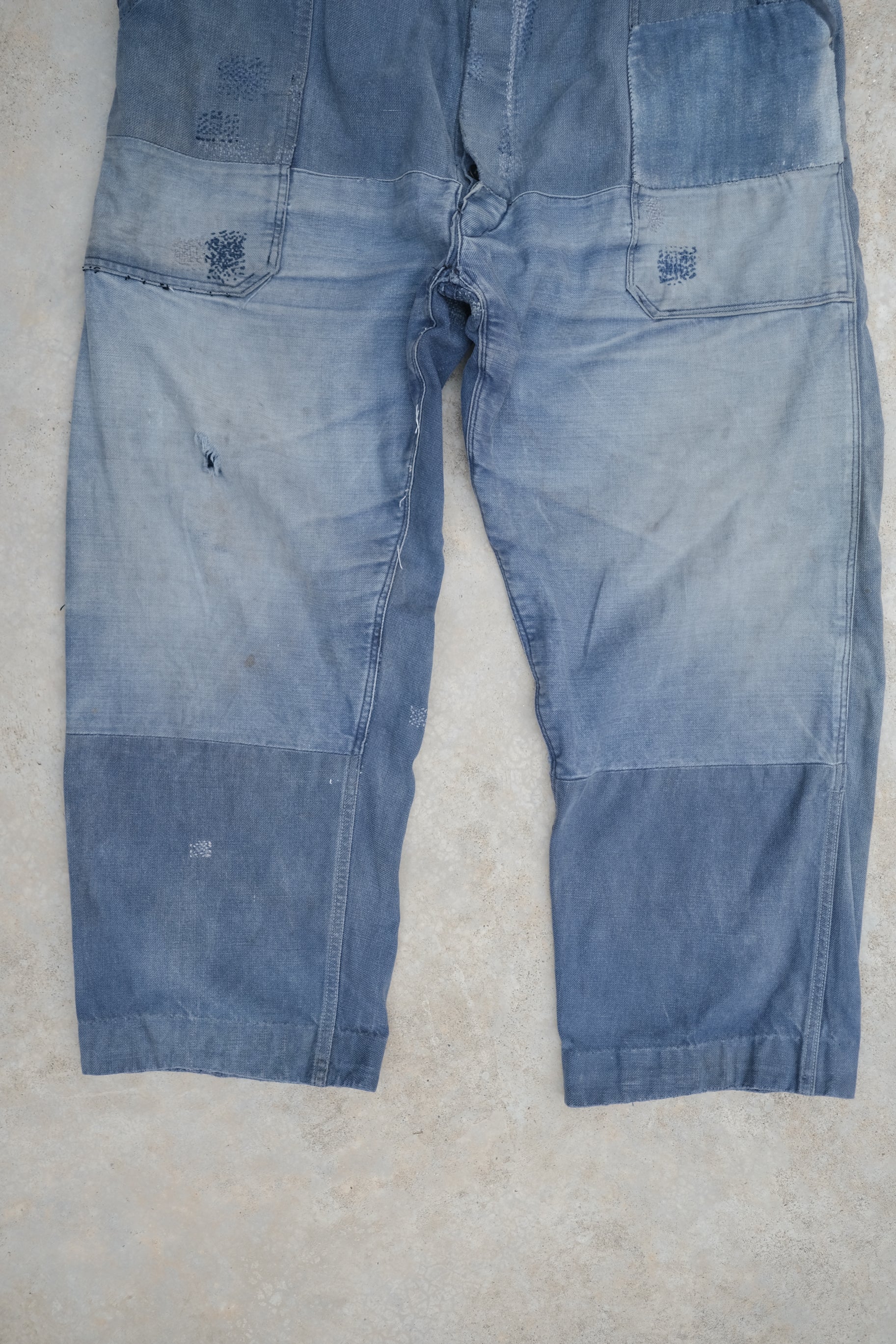 1950's French Vintage Work Trousers Faded & Patched / 法國工作褲