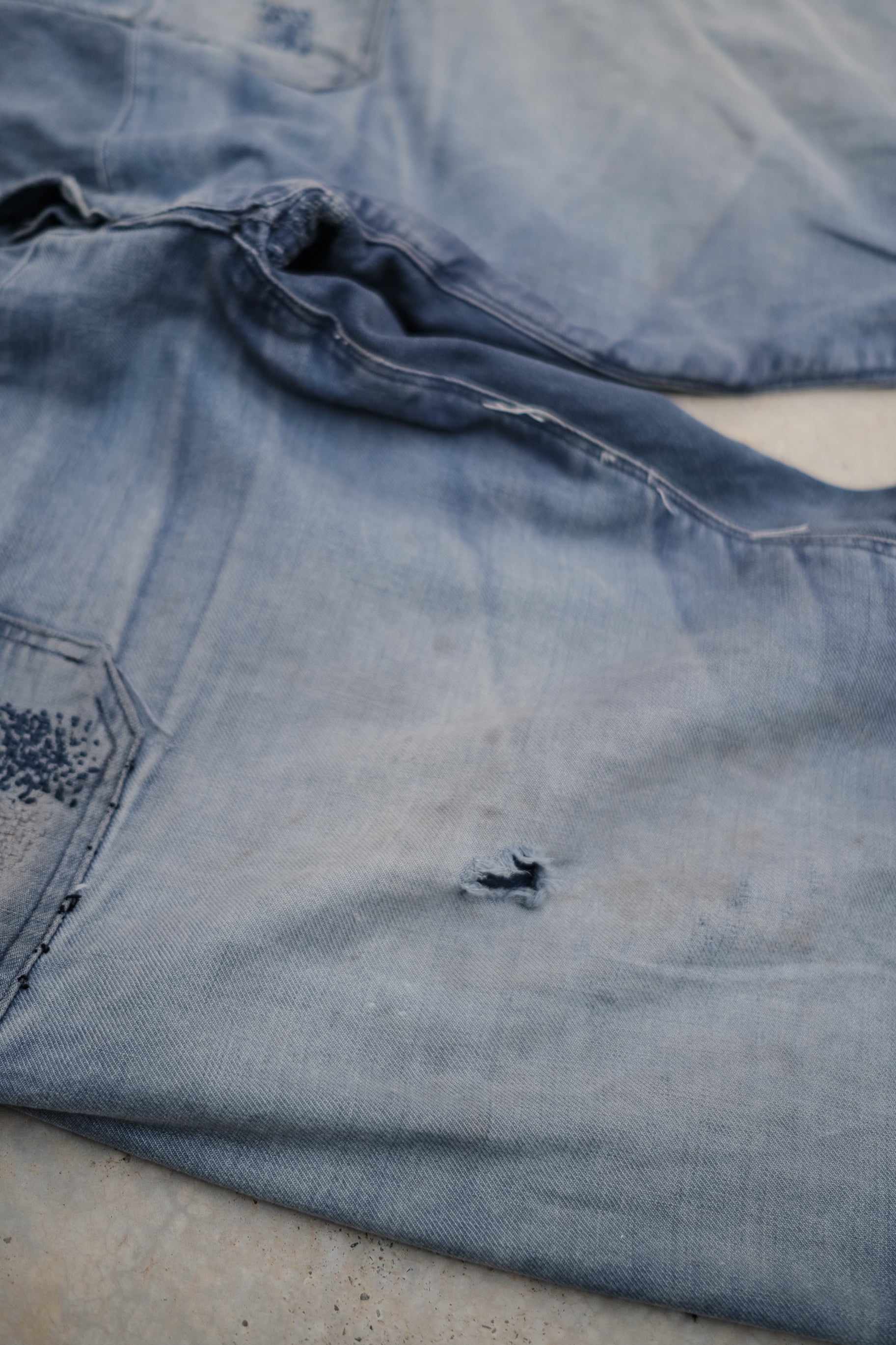 1950's French Vintage Work Trousers Faded & Patched / 法國工作褲