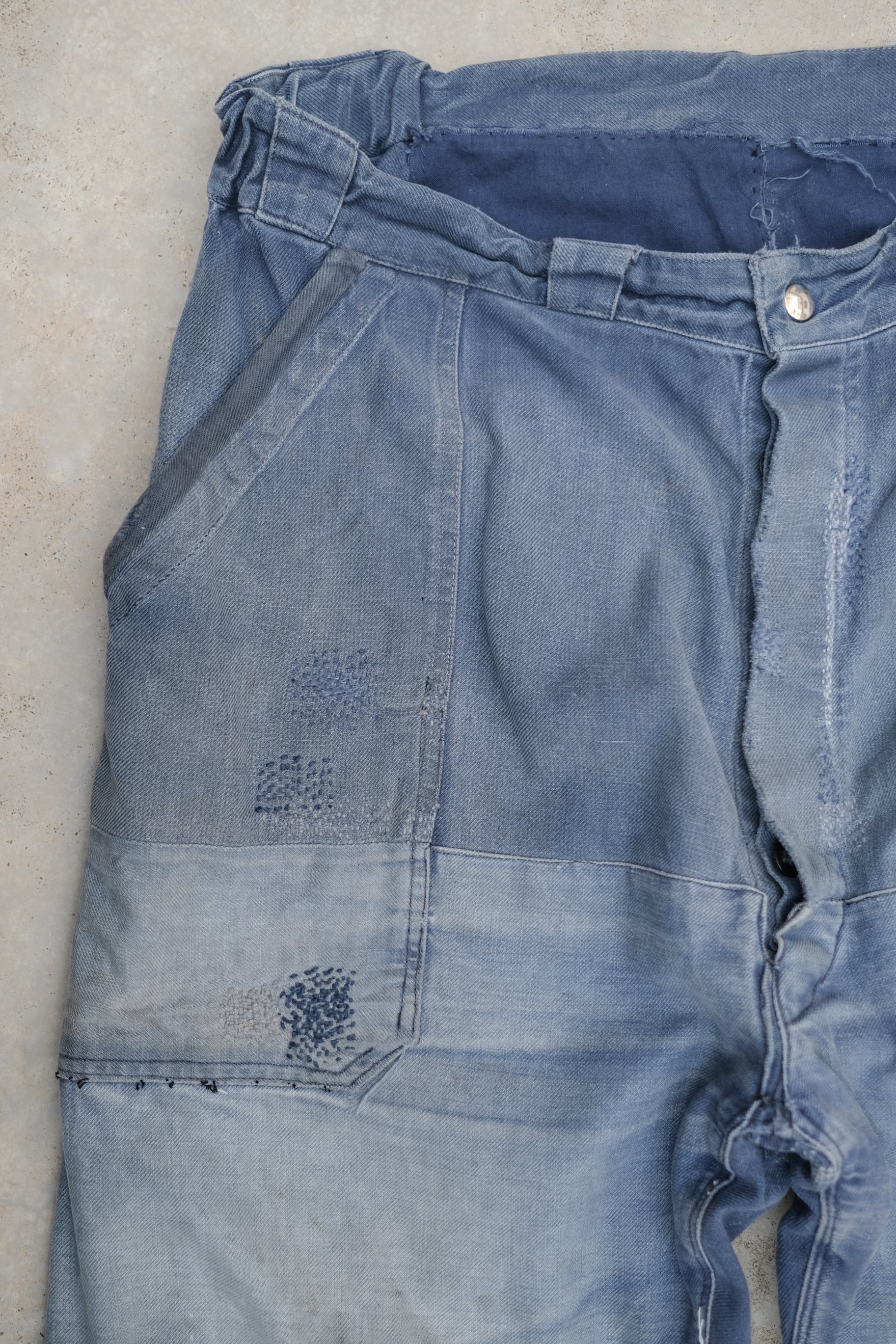 1950's French Vintage Work Trousers Faded & Patched / 法國工作褲