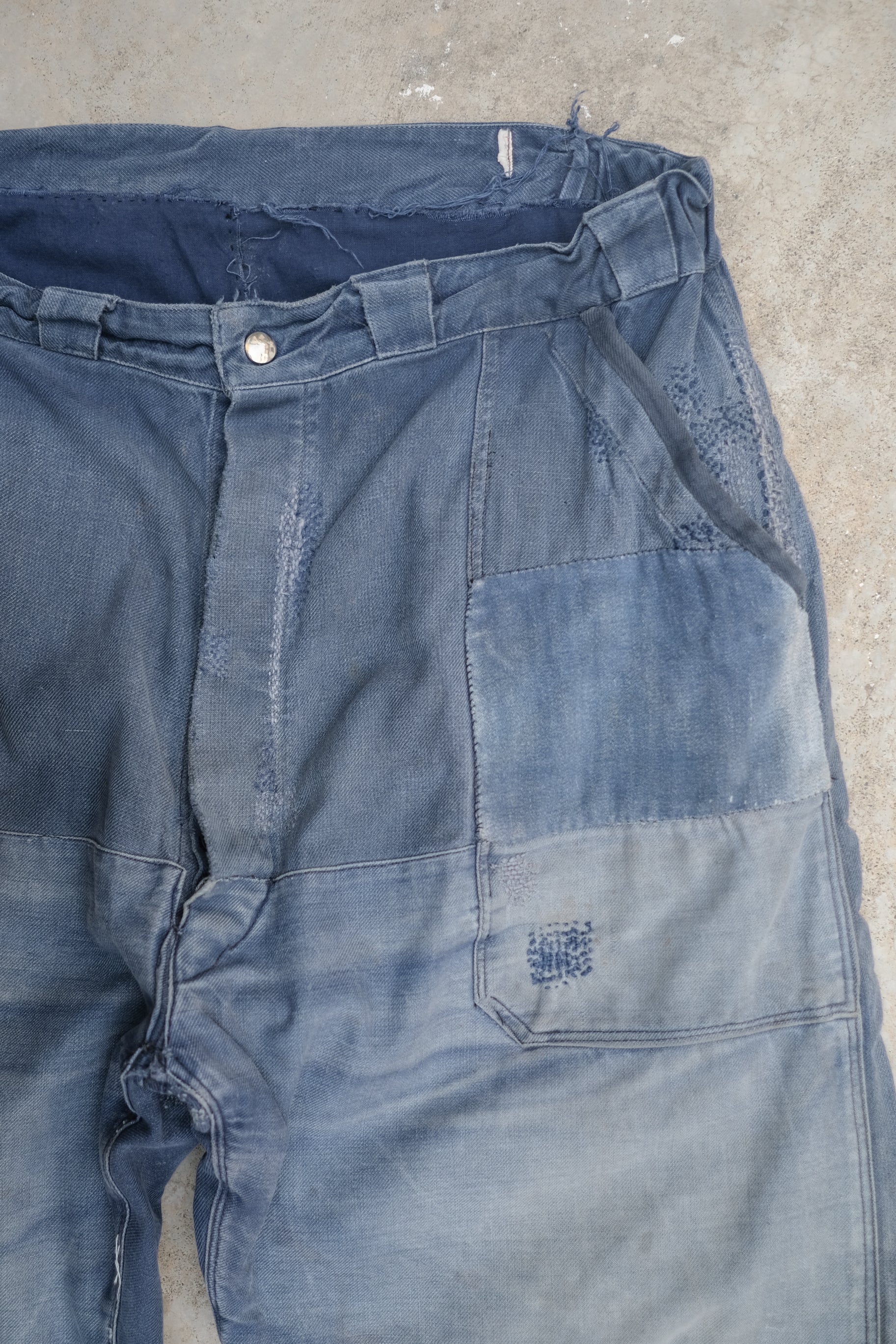 1950's French Vintage Work Trousers Faded & Patched / 法國工作褲