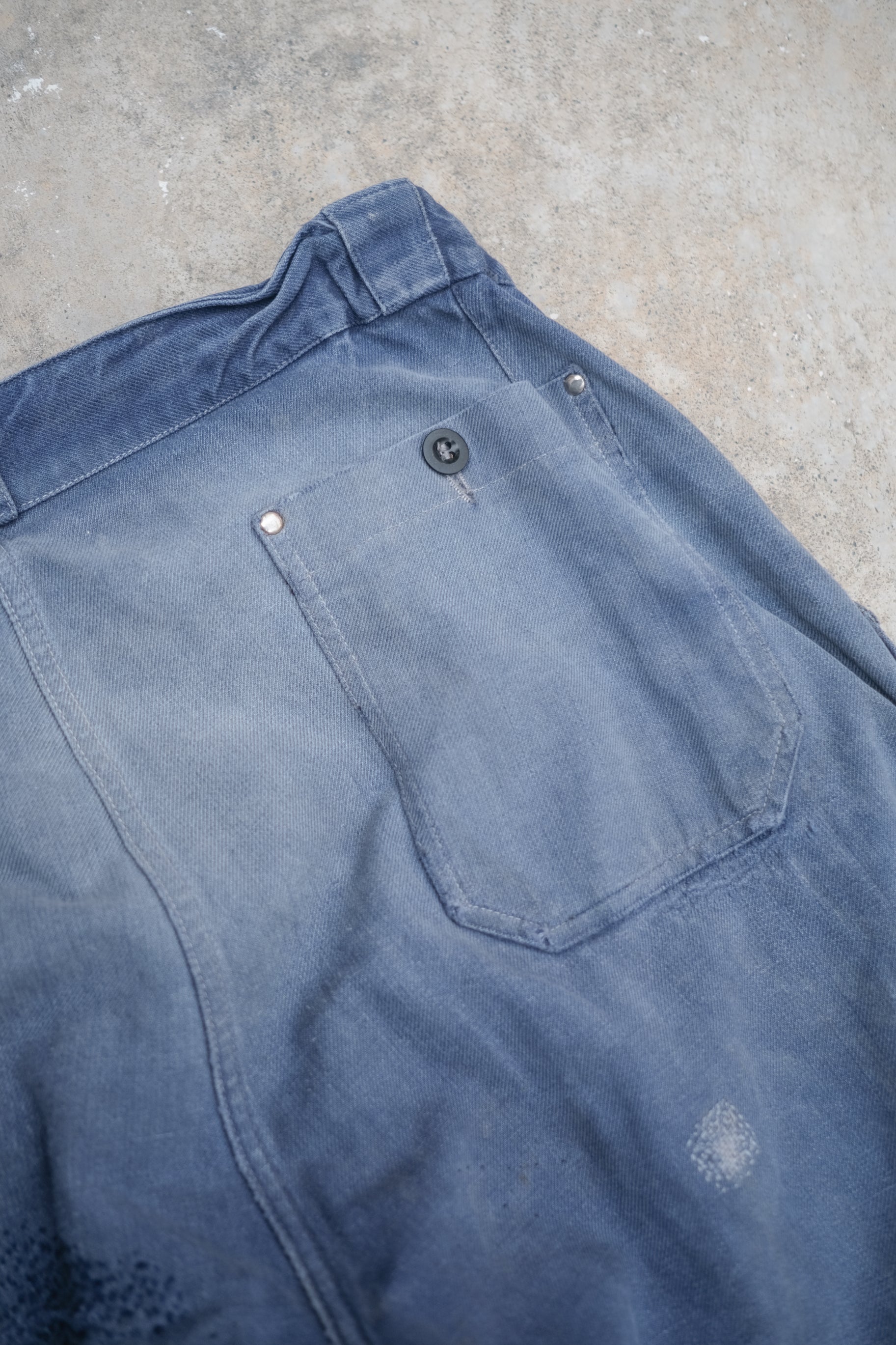 1950's French Vintage Work Trousers Faded & Patched / 法國工作褲