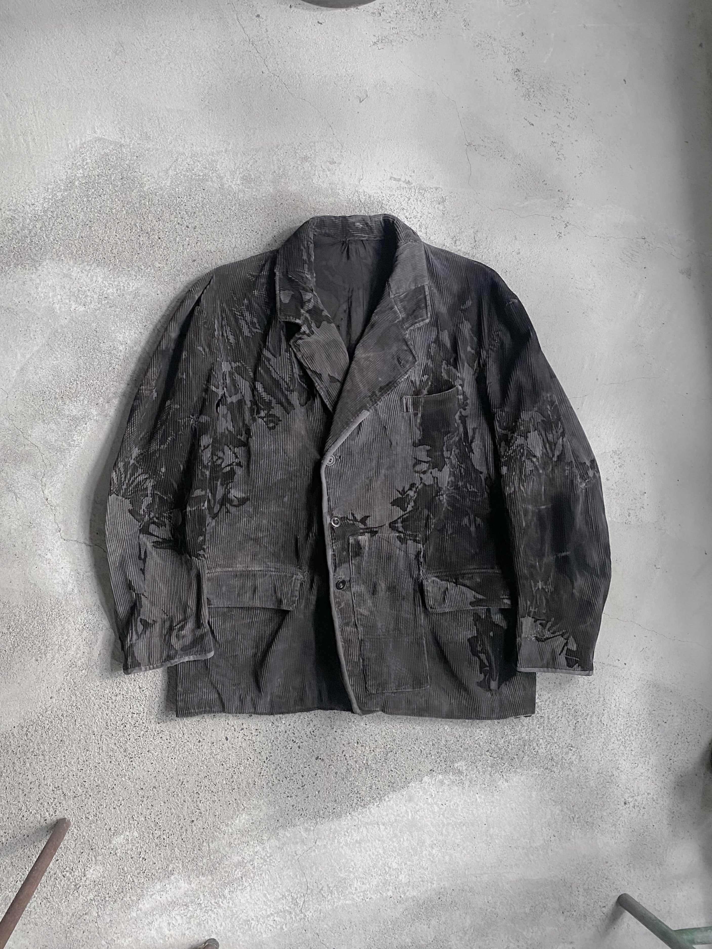 1950's French Coutil Farmer Coat w/ Botanical Overdyed / 植物後染法國農夫外套