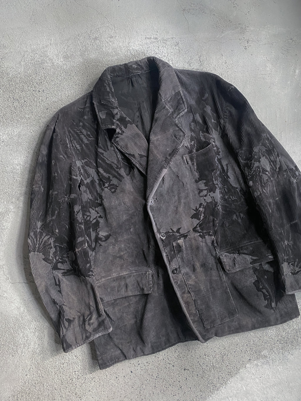 1950's French Coutil Farmer Coat w/ Botanical Overdyed / 植物後染法國農夫外套